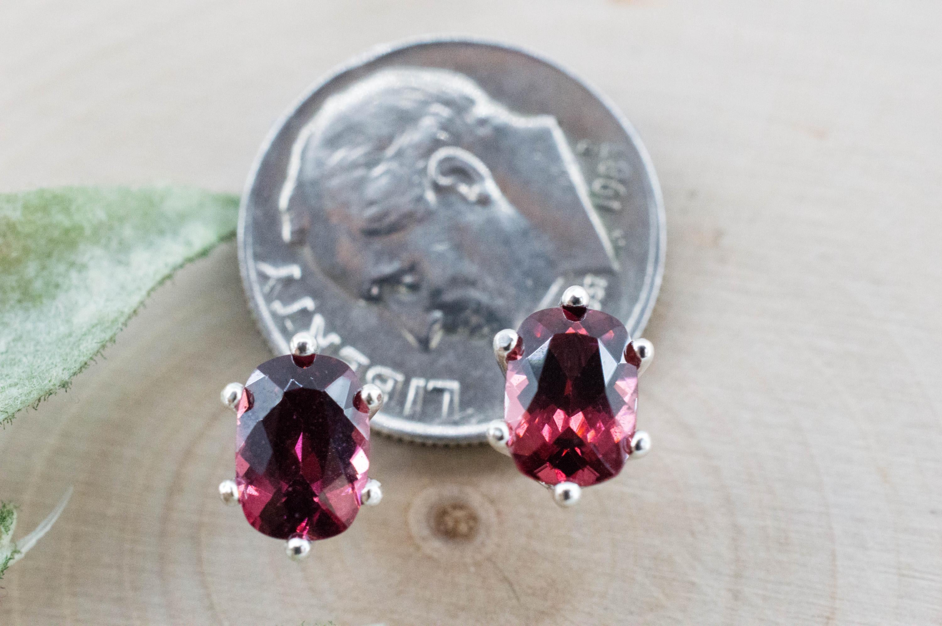Rhodolite Garnet Earrings, Natural Untreated North Carolina Garnet; 1.990cts - Mark Oliver Gems