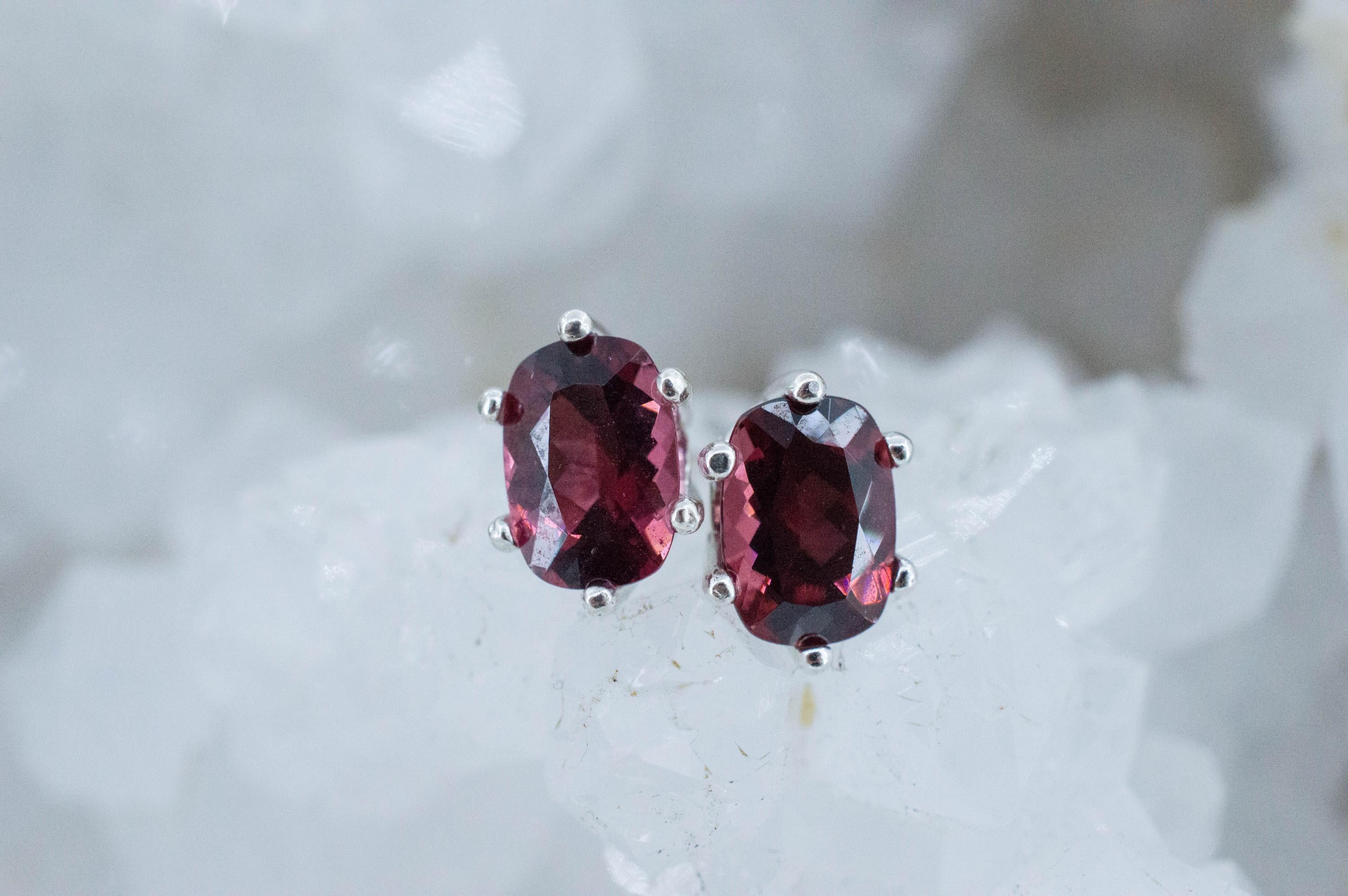 Rhodolite Garnet Earrings, Natural Untreated North Carolina Garnet; 1.990cts - Mark Oliver Gems