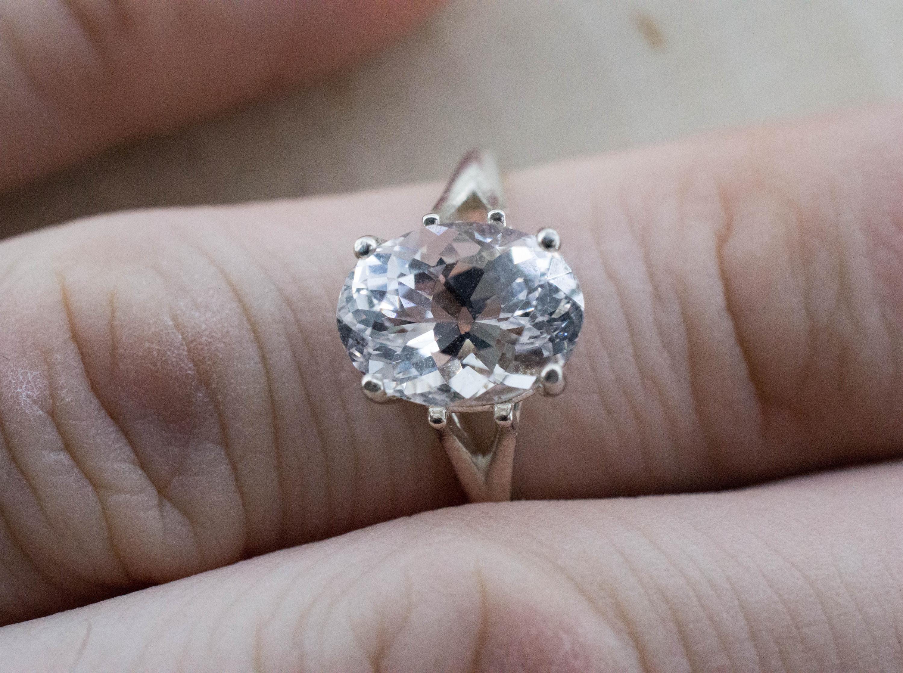 Danburite Ring; Natural Untreated Mexican Danburite; 3.430cts