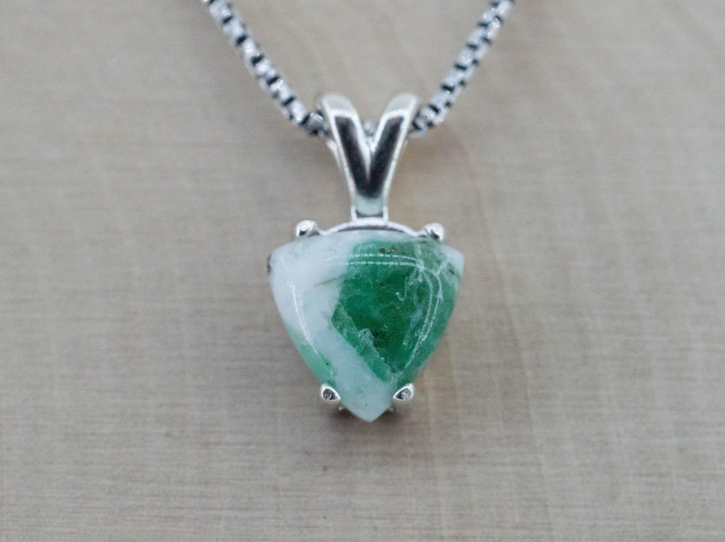 Emerald in Quartz Pendant, Natural Untreated Brazil Emerald Quartz; 3.085cts - Mark Oliver Gems
