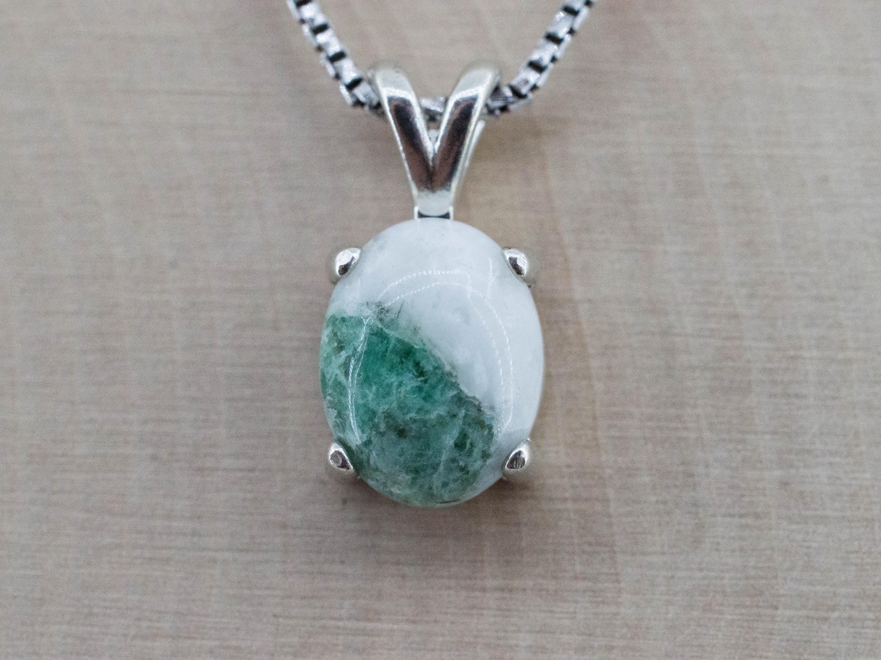 Emerald in Quartz Pendant, Natural Untreated Brazil Emerald Quartz; 4.140cts - Mark Oliver Gems