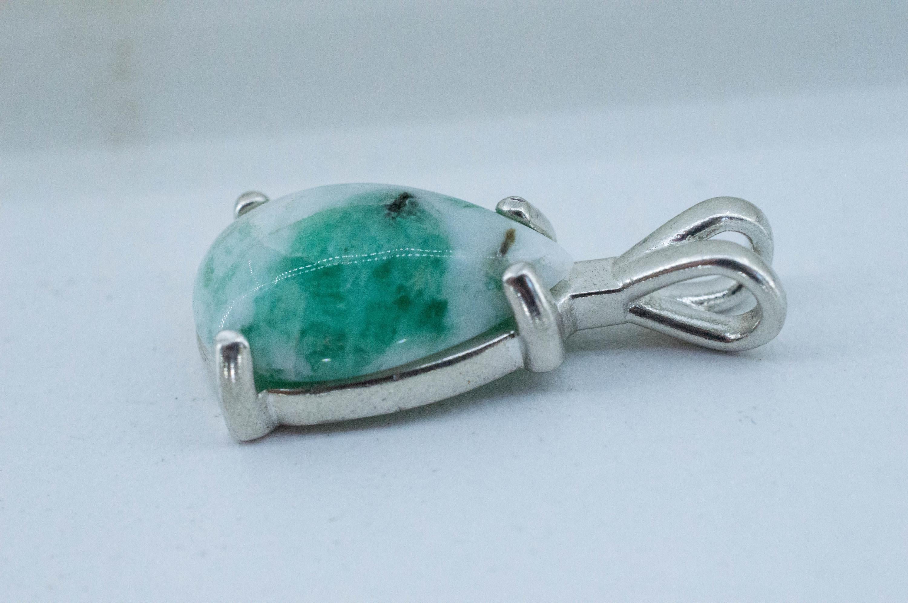 Emerald in Quartz Pendant, Natural Untreated Brazil Emerald Quartz; 7.475cts - Mark Oliver Gems