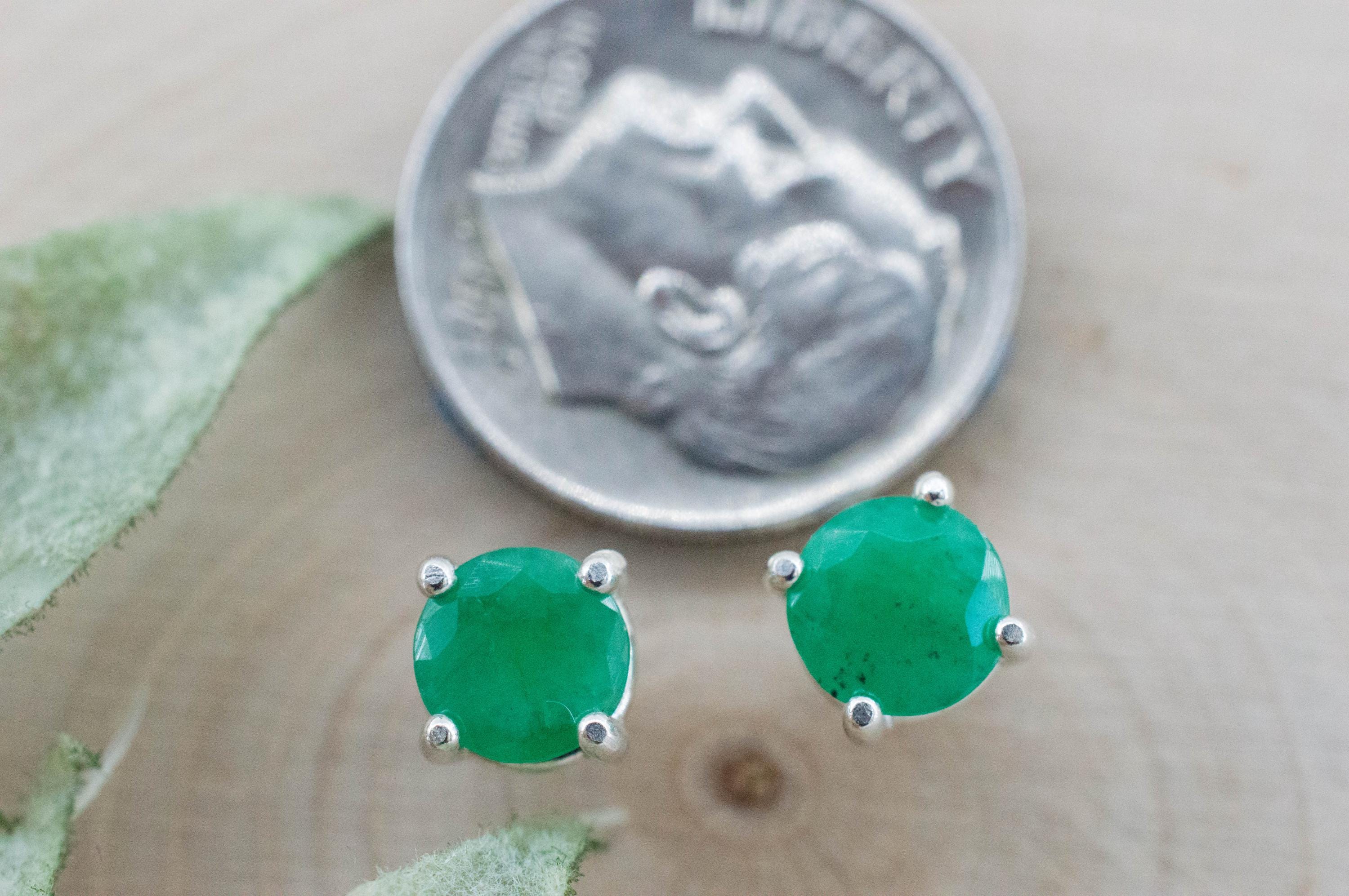 Emerald Earrings; Natural Brazil Emerald; 1.315cts - Mark Oliver Gems