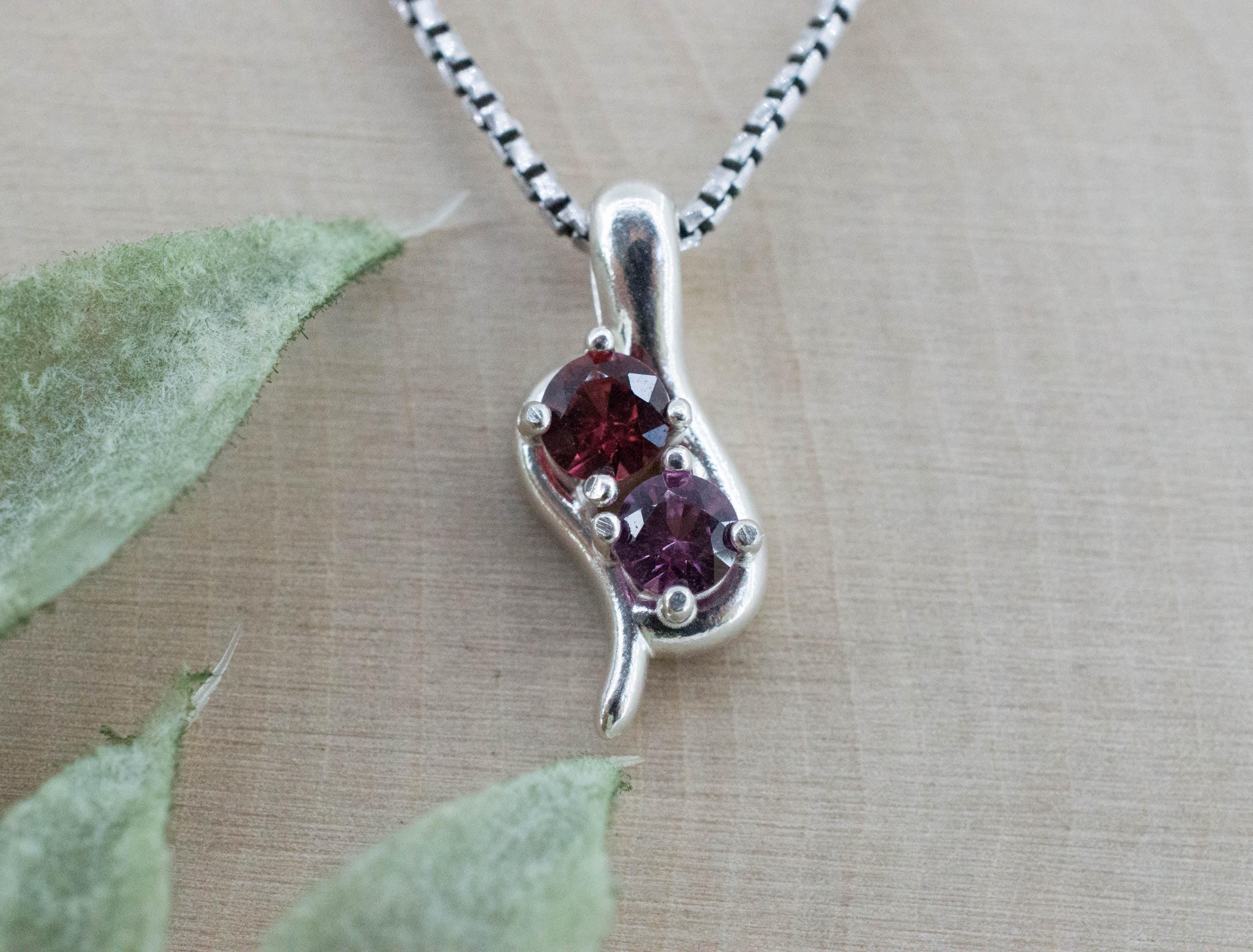 Rhodolite Garnet Pendant; Natural Untreated Tanzania and North Carolina Garnets - Mark Oliver Gems
