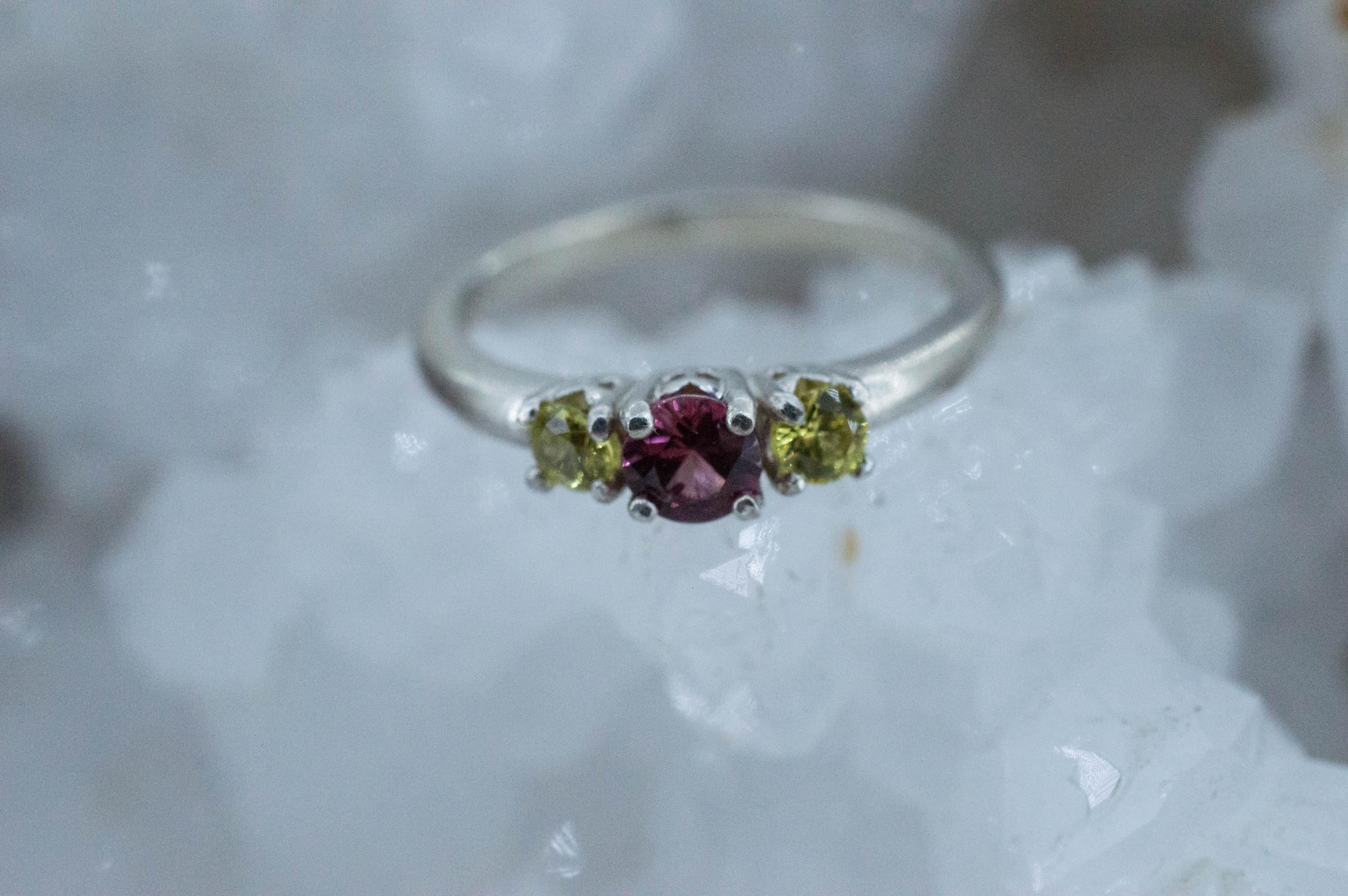 Rhodolite Garnet Ring; Natural Untreated North Carolina Garnet and Kenya Yellow Sapphire - Mark Oliver Gems