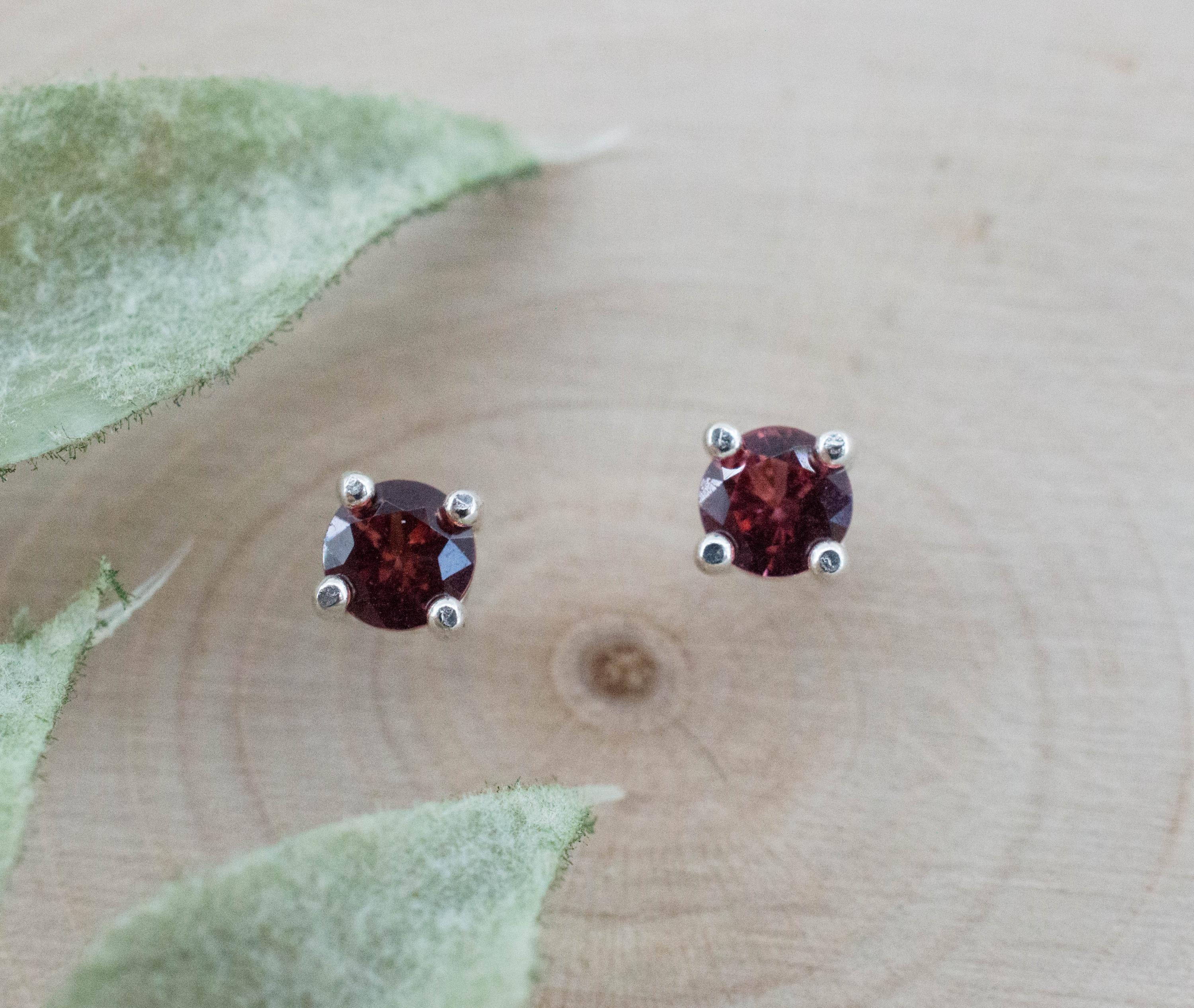 Rhodolite Garnet Earrings, Natural Untreated North Carolina Garnet; 0.465cts - Mark Oliver Gems