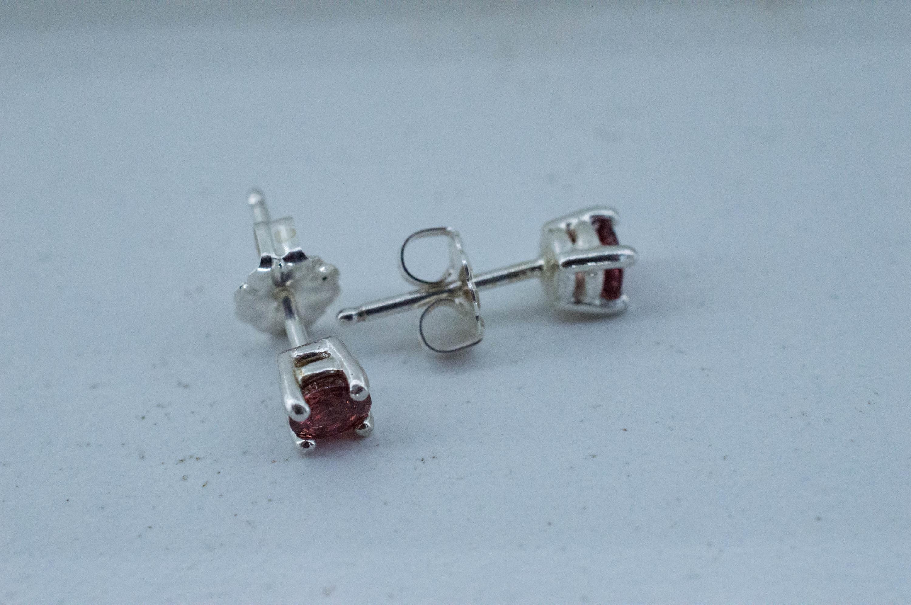 Rhodolite Garnet Earrings, Natural Untreated North Carolina Garnet; 0.465cts - Mark Oliver Gems