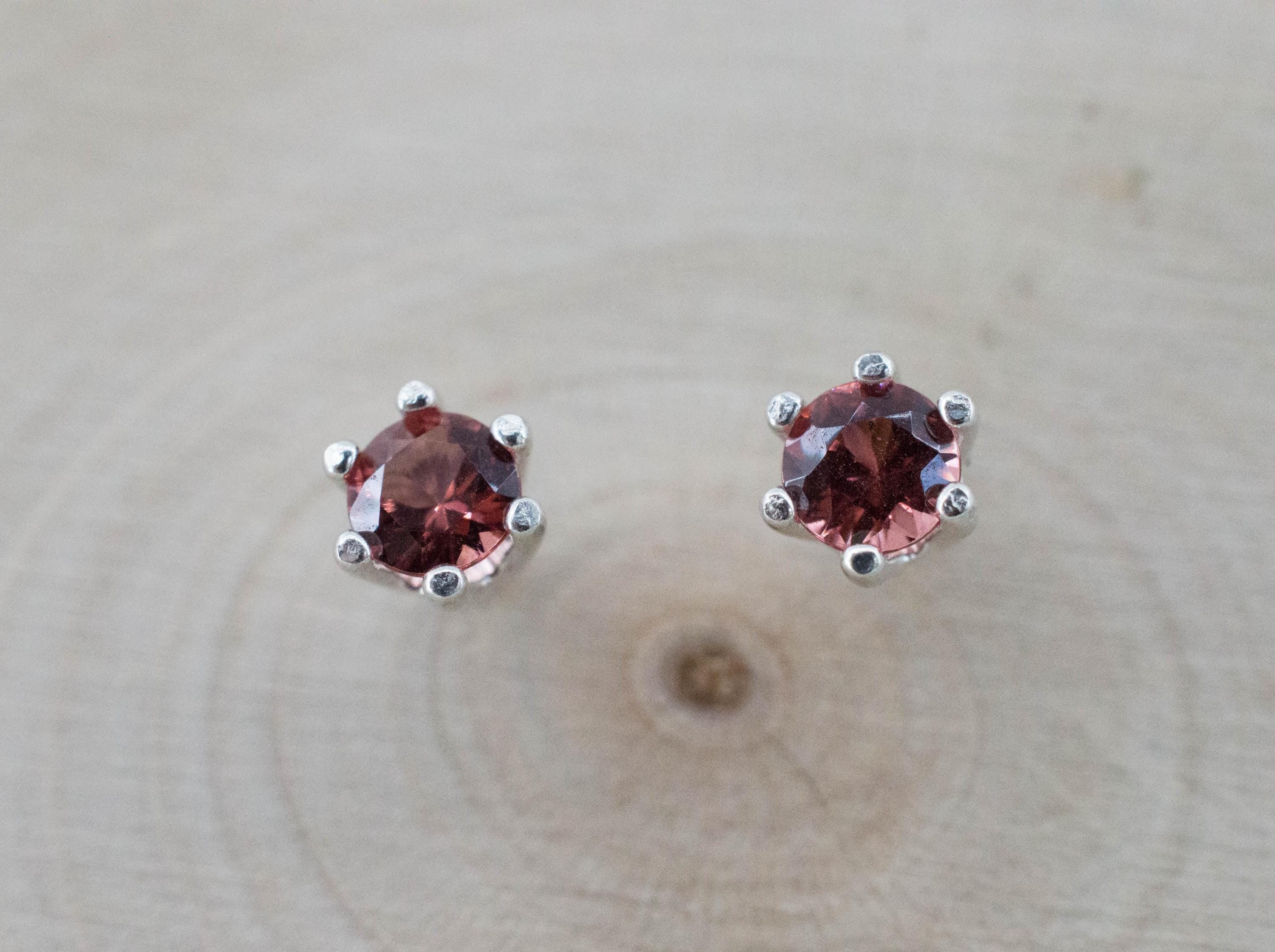 Rhodolite Garnet Earrings, Natural Untreated North Carolina Garnet; 0.510cts - Mark Oliver Gems