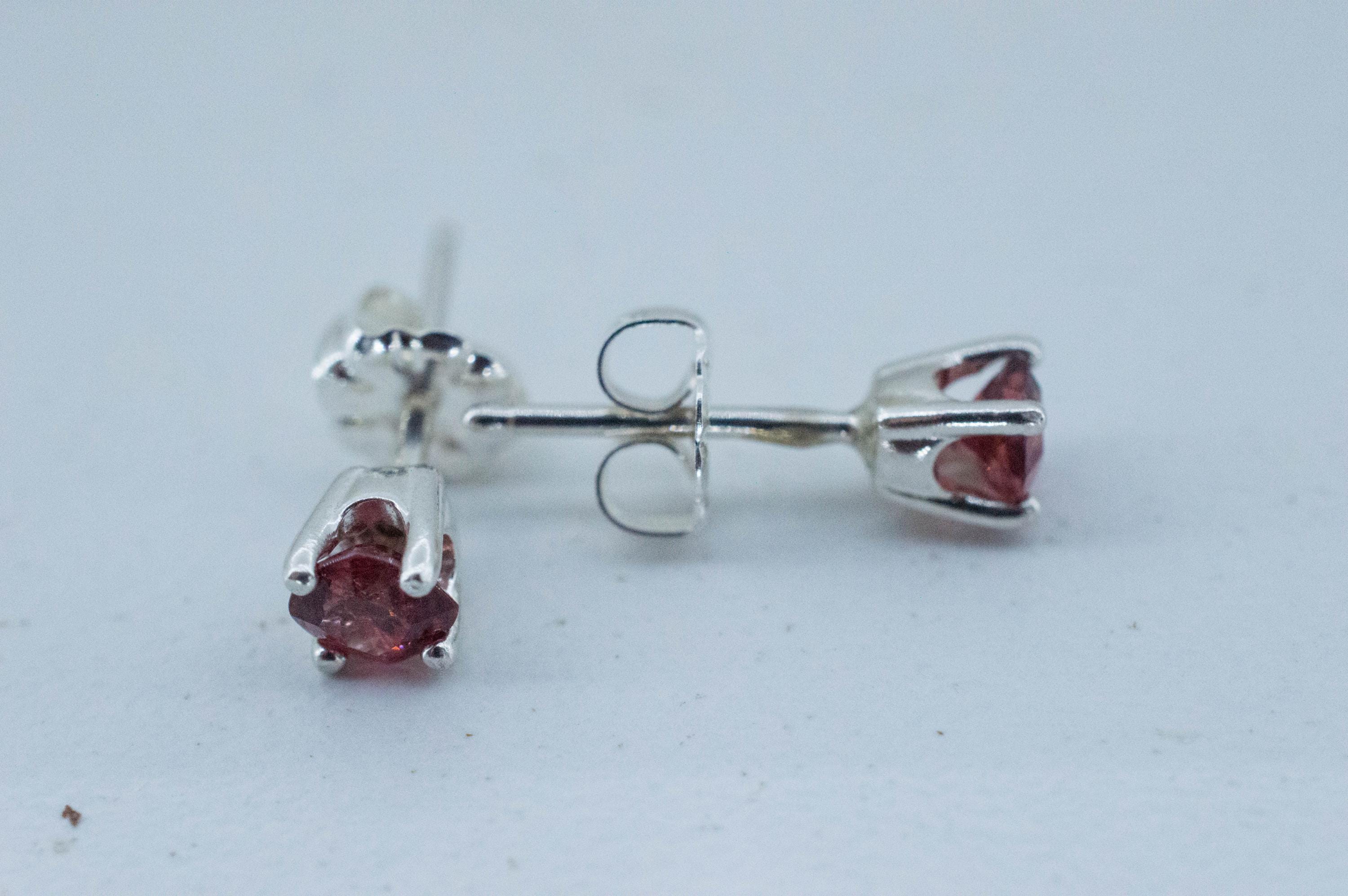 Rhodolite Garnet Earrings, Natural Untreated North Carolina Garnet; 0.635cts - Mark Oliver Gems
