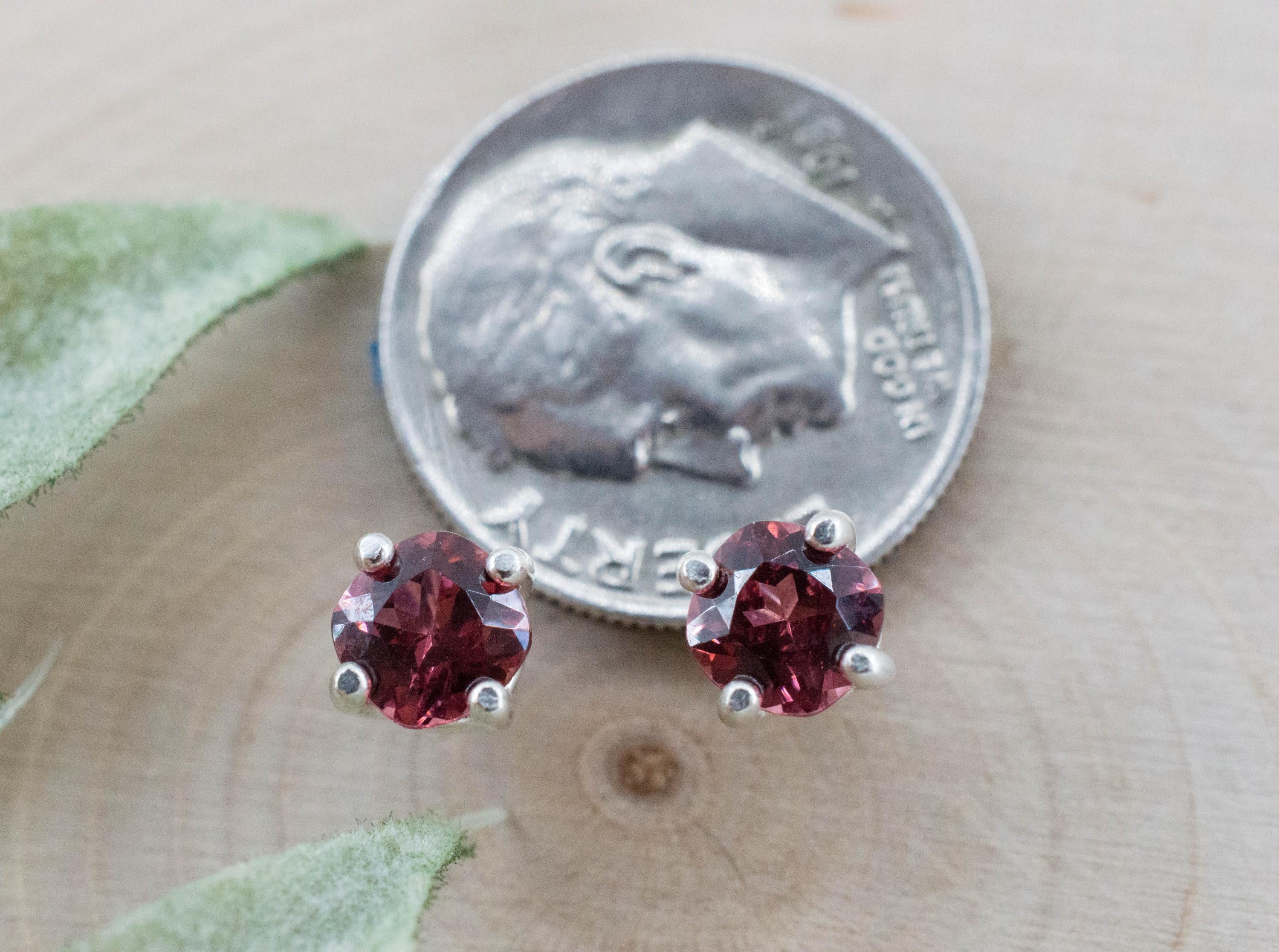 Rhodolite Garnet Earrings, Natural Untreated North Carolina Garnet; 1.240cts - Mark Oliver Gems