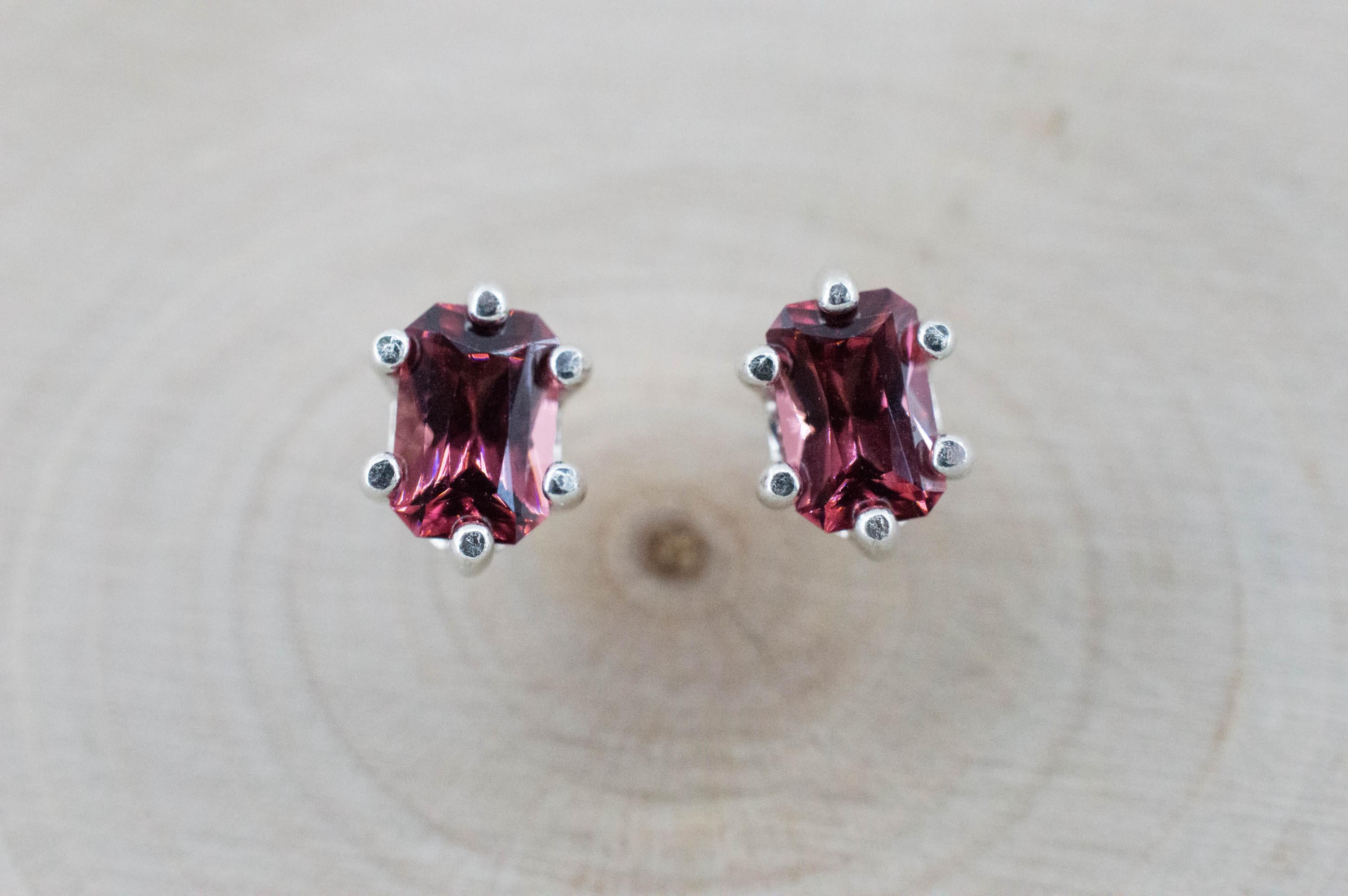 Rhodolite Garnet Earrings, Natural Untreated North Carolina Garnet; 1.260cts - Mark Oliver Gems