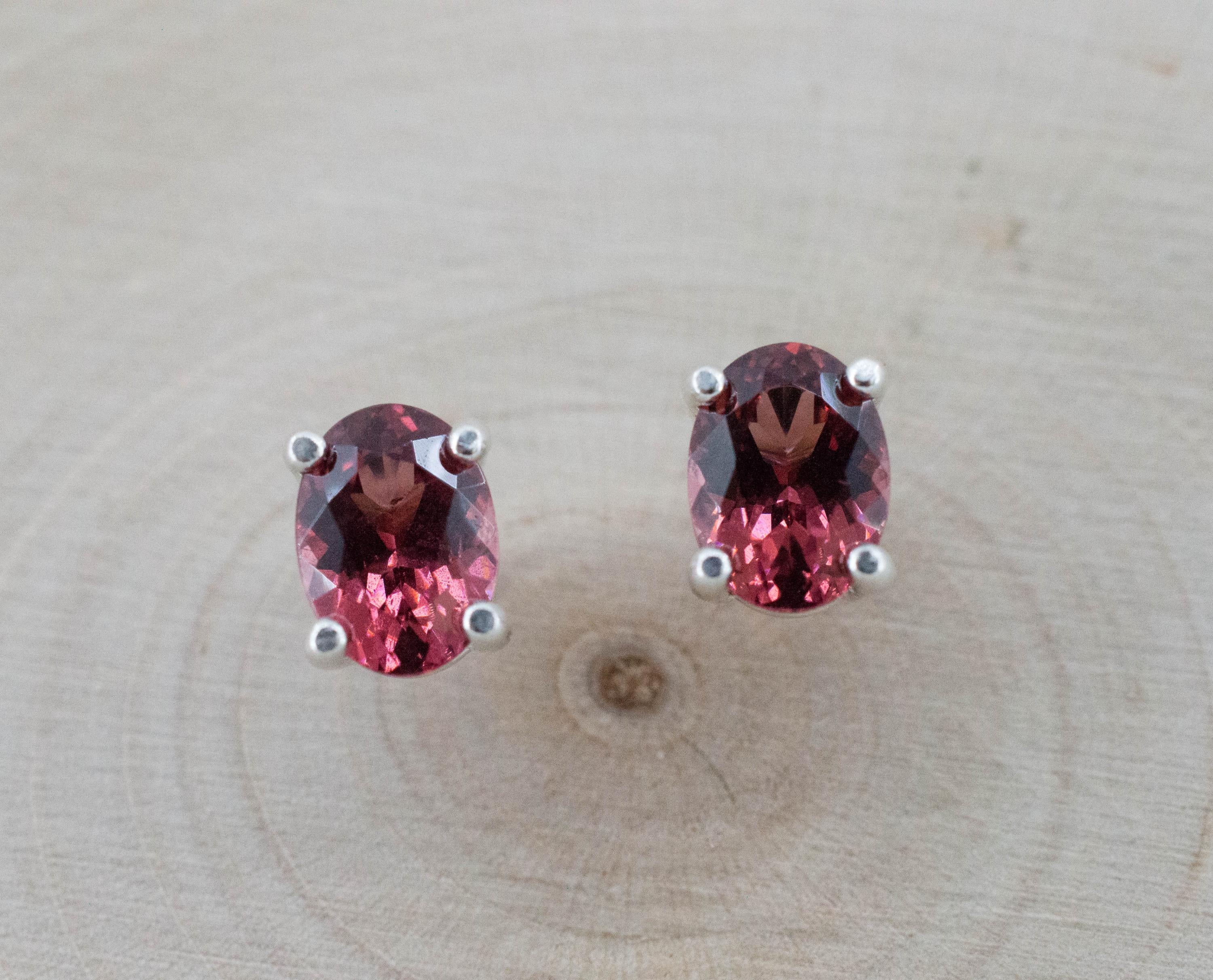 Rhodolite Garnet Earrings, Natural Untreated North Carolina Garnet; 1.785cts - Mark Oliver Gems