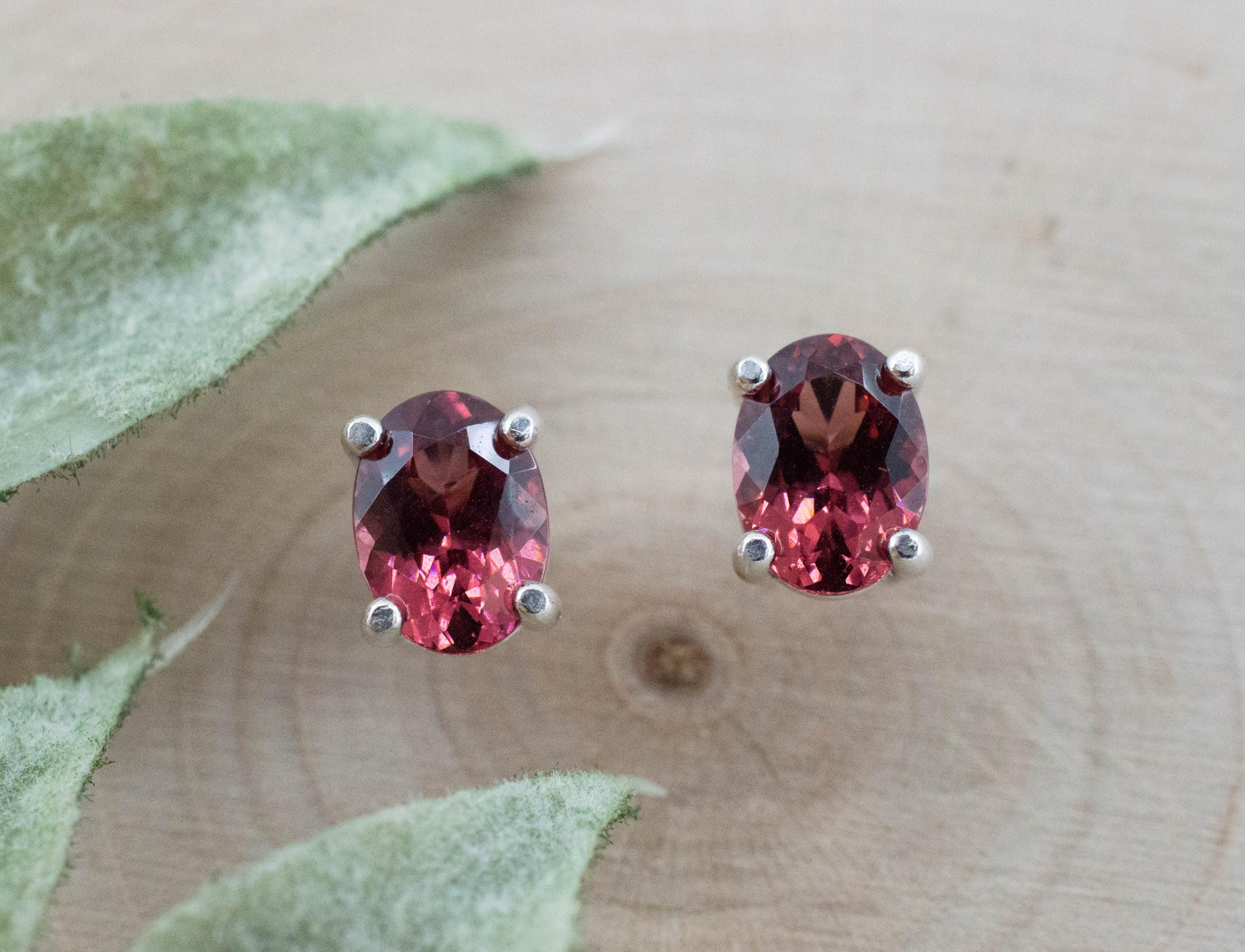 Rhodolite Garnet Earrings, Natural Untreated North Carolina Garnet; 1.785cts - Mark Oliver Gems