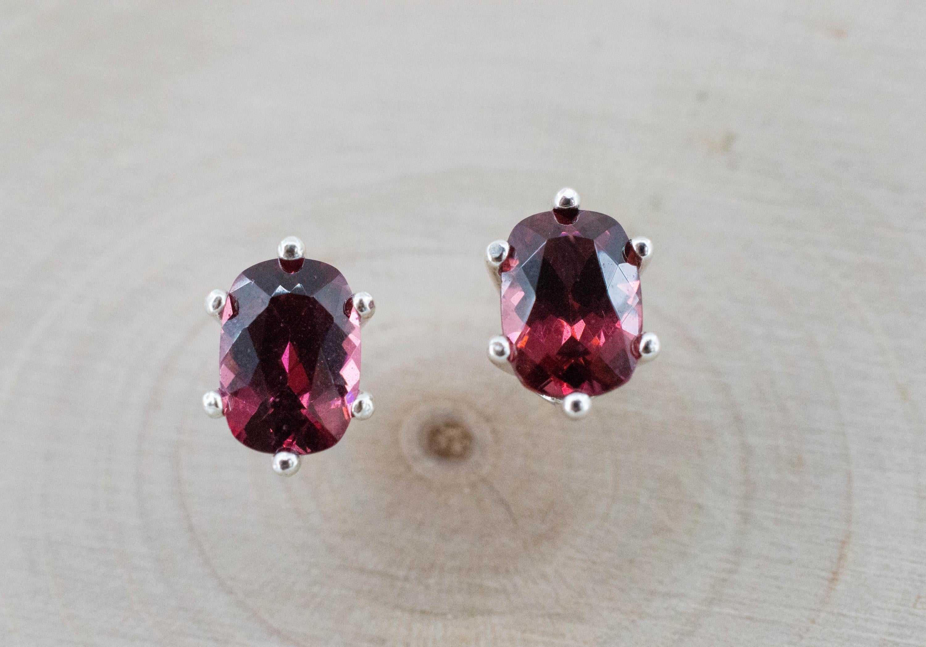 Rhodolite Garnet Earrings, Natural Untreated North Carolina Garnet; 1.990cts - Mark Oliver Gems