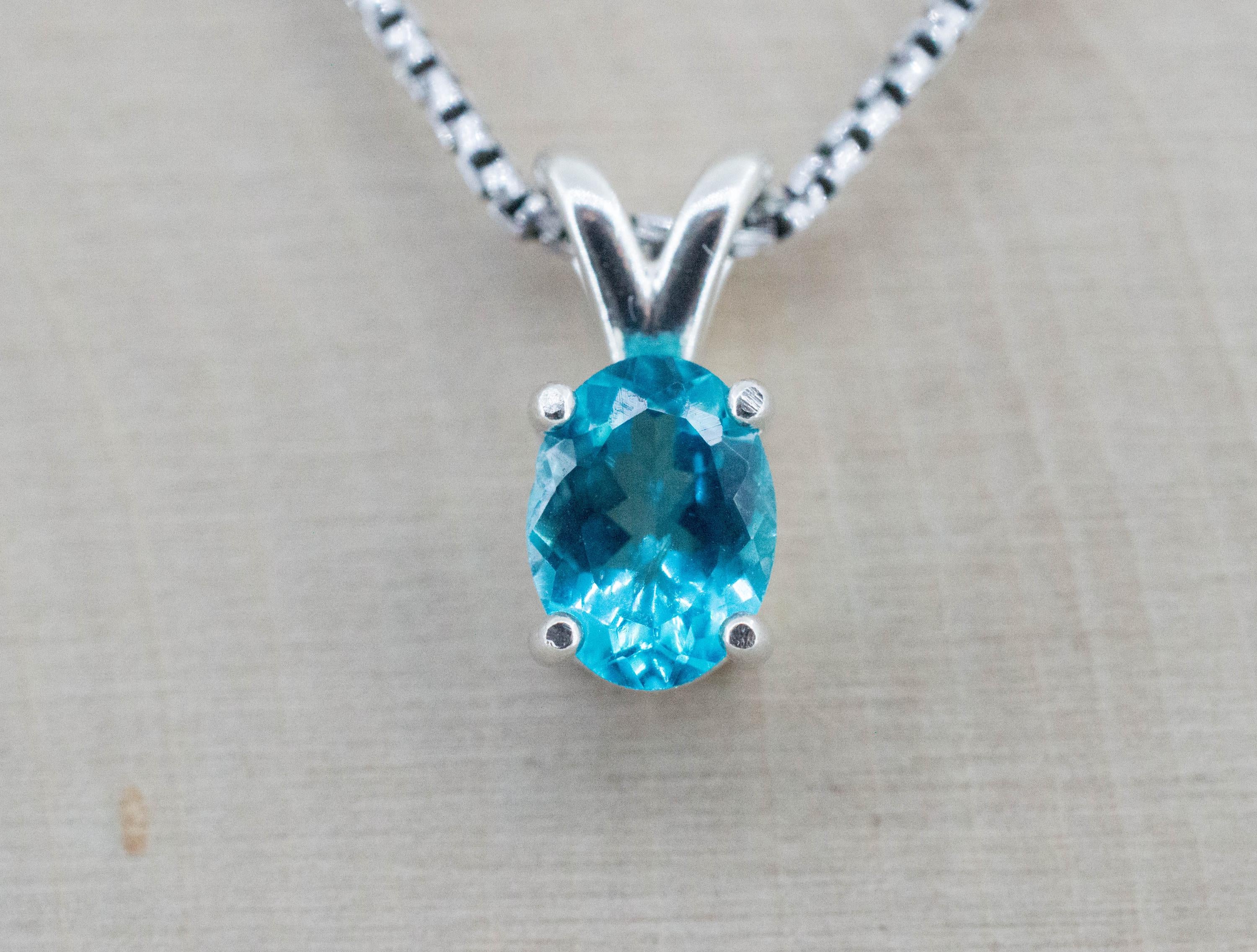 Blue Apatite Pendant; Natural Untreated Brazil Apatite; 1.285cts