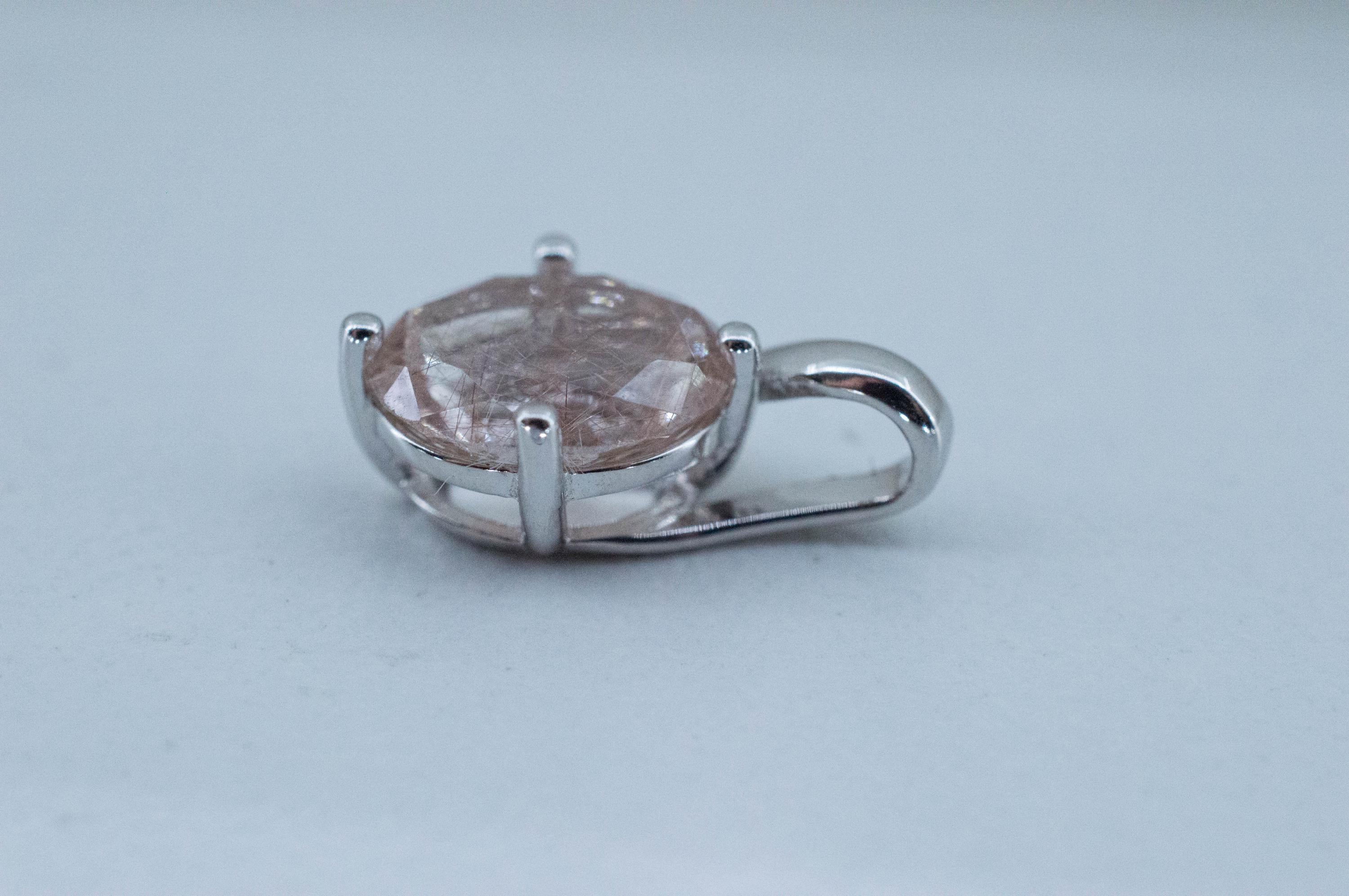 Rutilated Quartz Pendant, Natural Untreated Brazil Rutile Quartz; 1.620cts