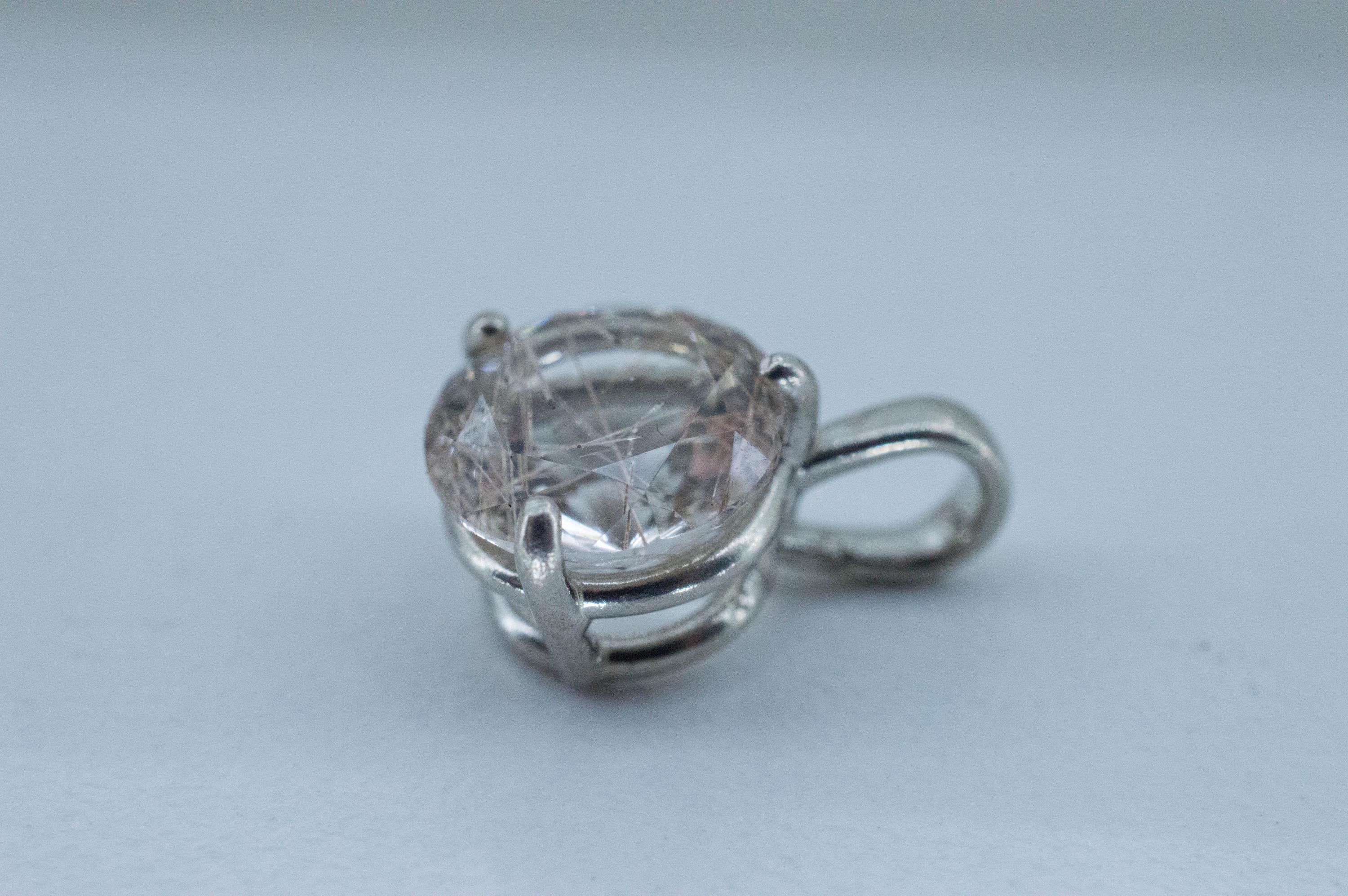 Rutilated Quartz Pendant, Natural Untreated Brazil Rutile Quartz; 3.285cts