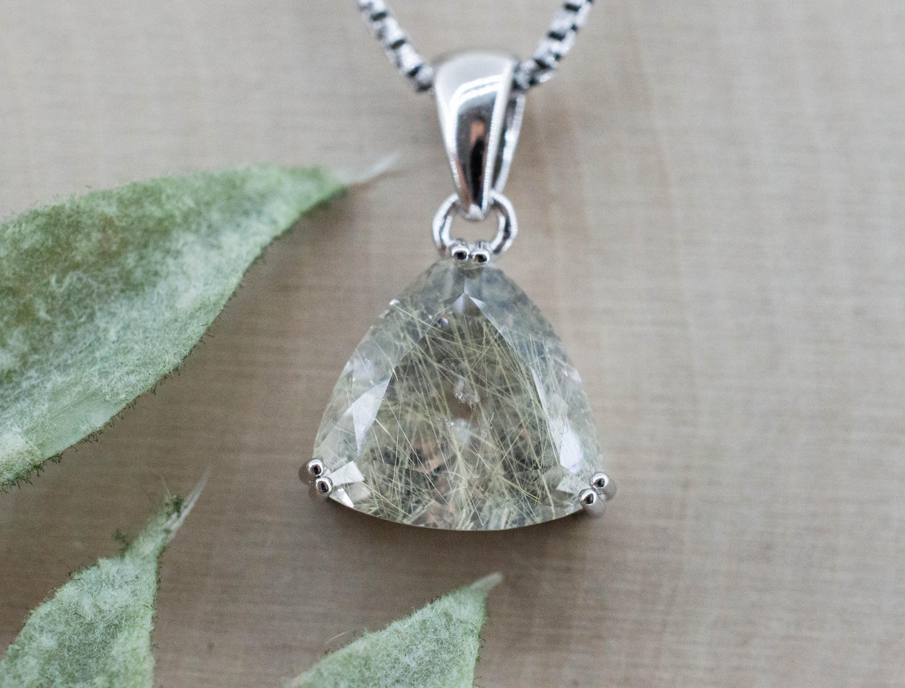 Rutilated Quartz Pendant, Natural Untreated Brazil Rutile Quartz; 4.600cts - Mark Oliver Gems