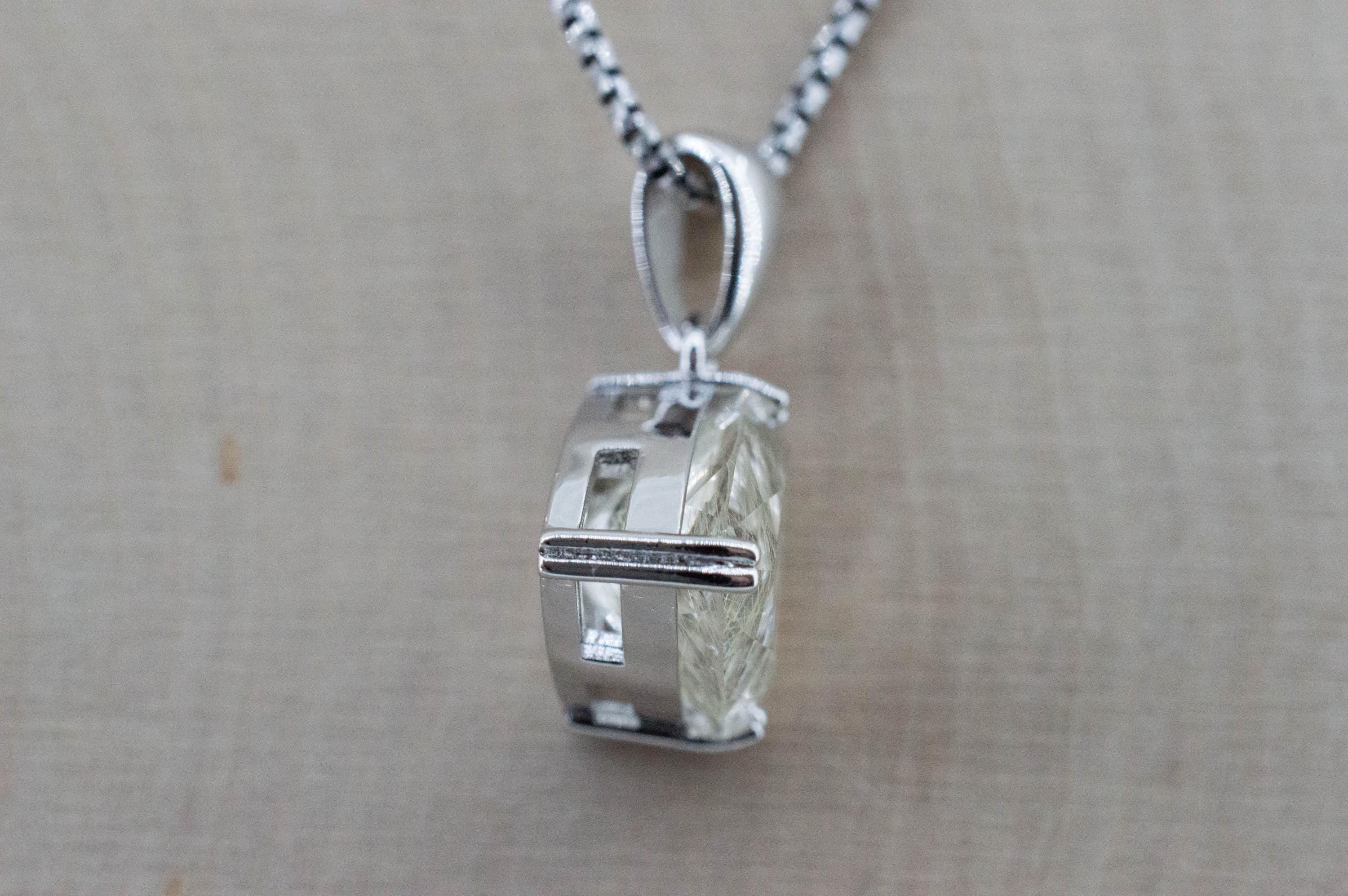 Rutilated Quartz Pendant, Natural Untreated Brazil Rutile Quartz; 4.600cts - Mark Oliver Gems