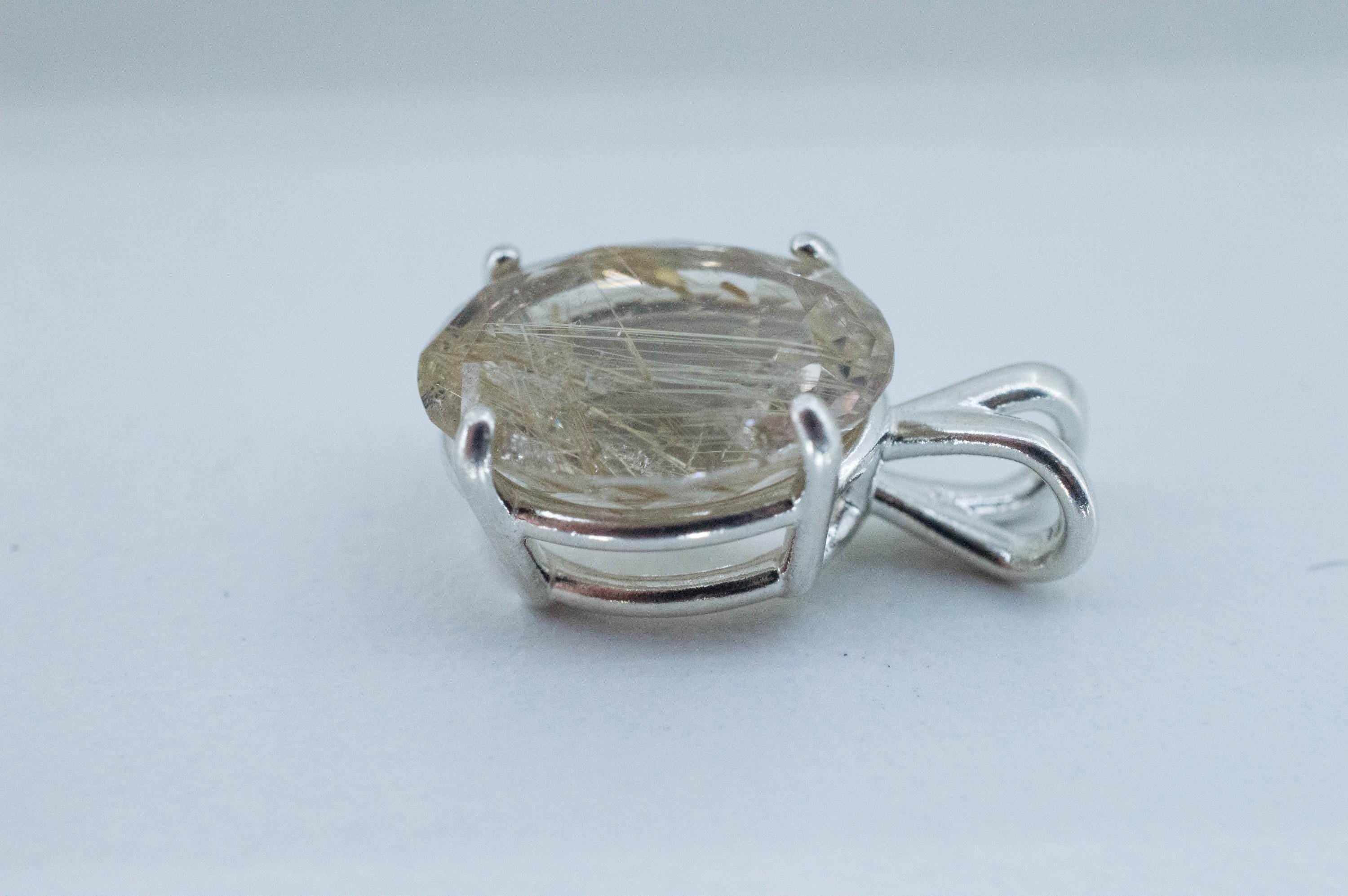 Rutilated Quartz Pendant, Natural Untreated Brazil Rutile Quartz; 6.745cts - Mark Oliver Gems