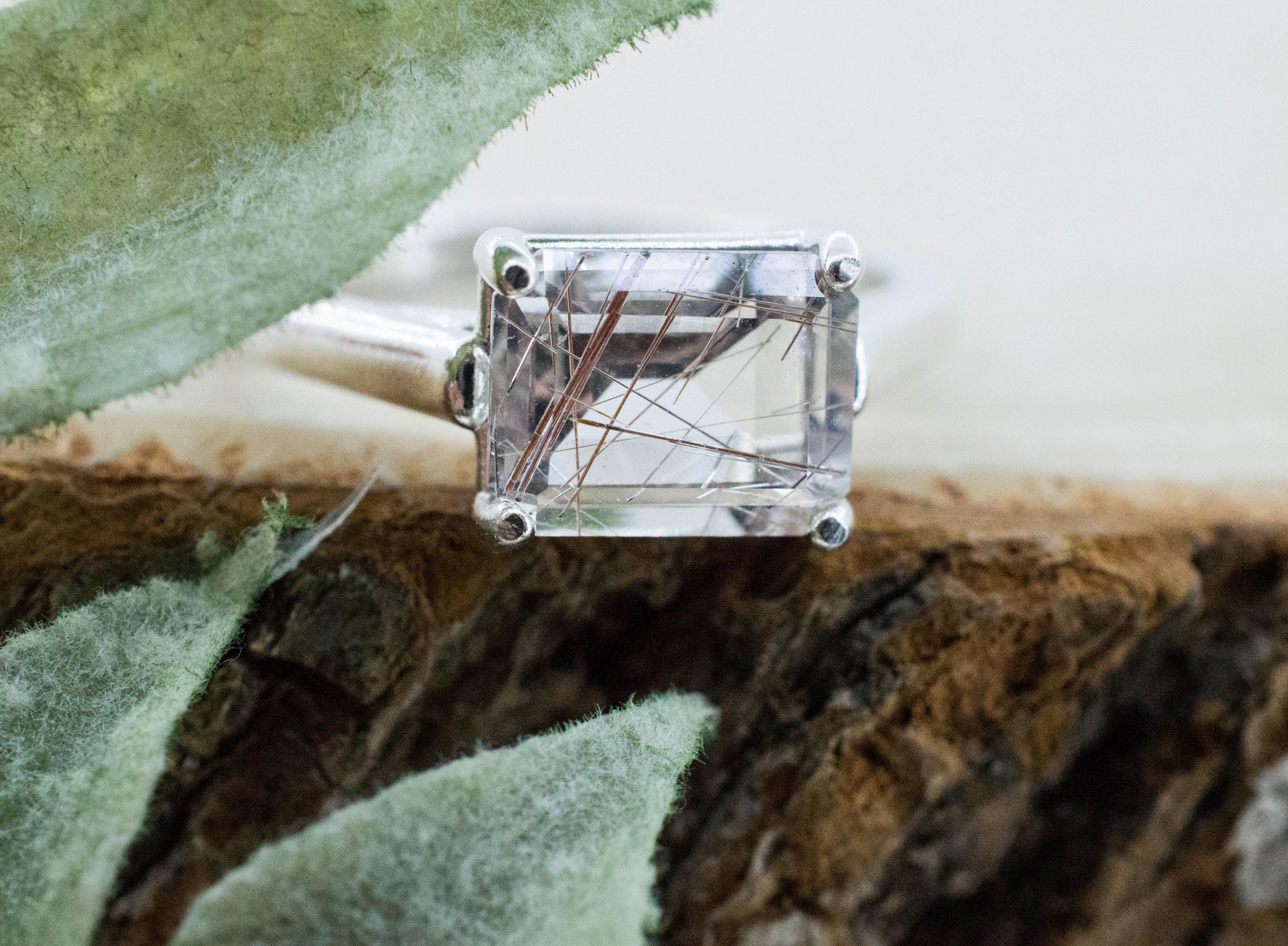 Rutilated Quartz Ring; Natural Untreated Brazil Rutile Quartz; 2.120cts - Mark Oliver Gems