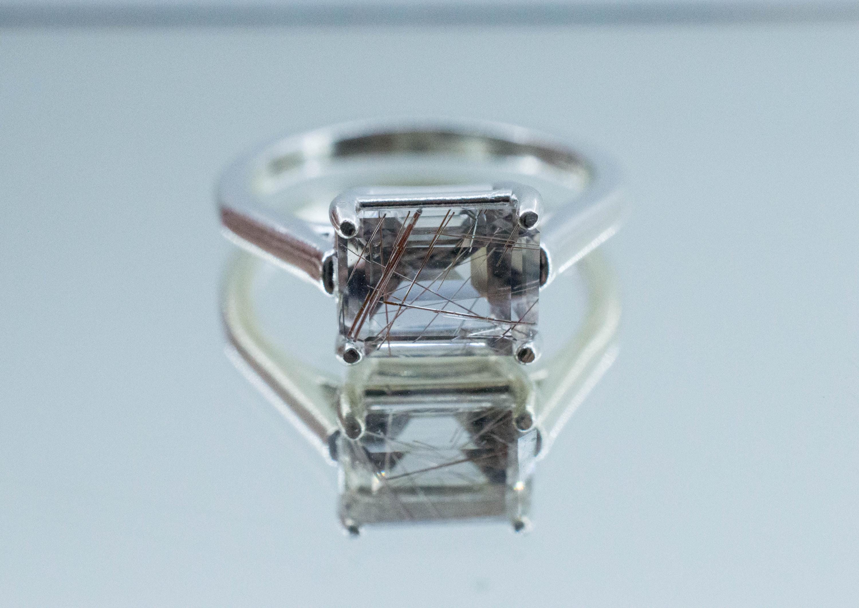 Rutilated Quartz Ring; Natural Untreated Brazil Rutile Quartz; 2.120cts - Mark Oliver Gems