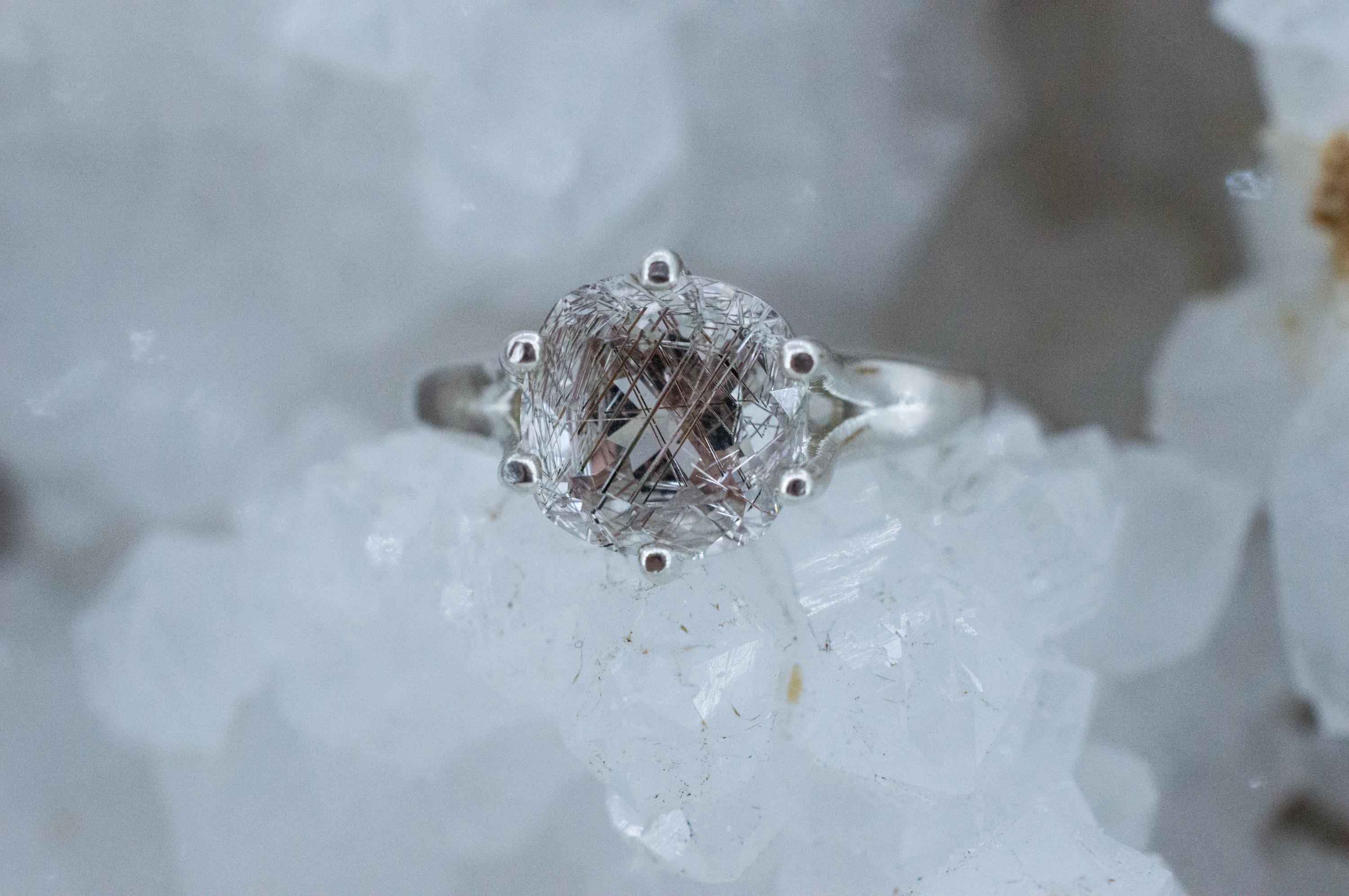 Rutilated Quartz Ring; Natural Untreated Brazil Rutile Quartz; 2.735cts - Mark Oliver Gems