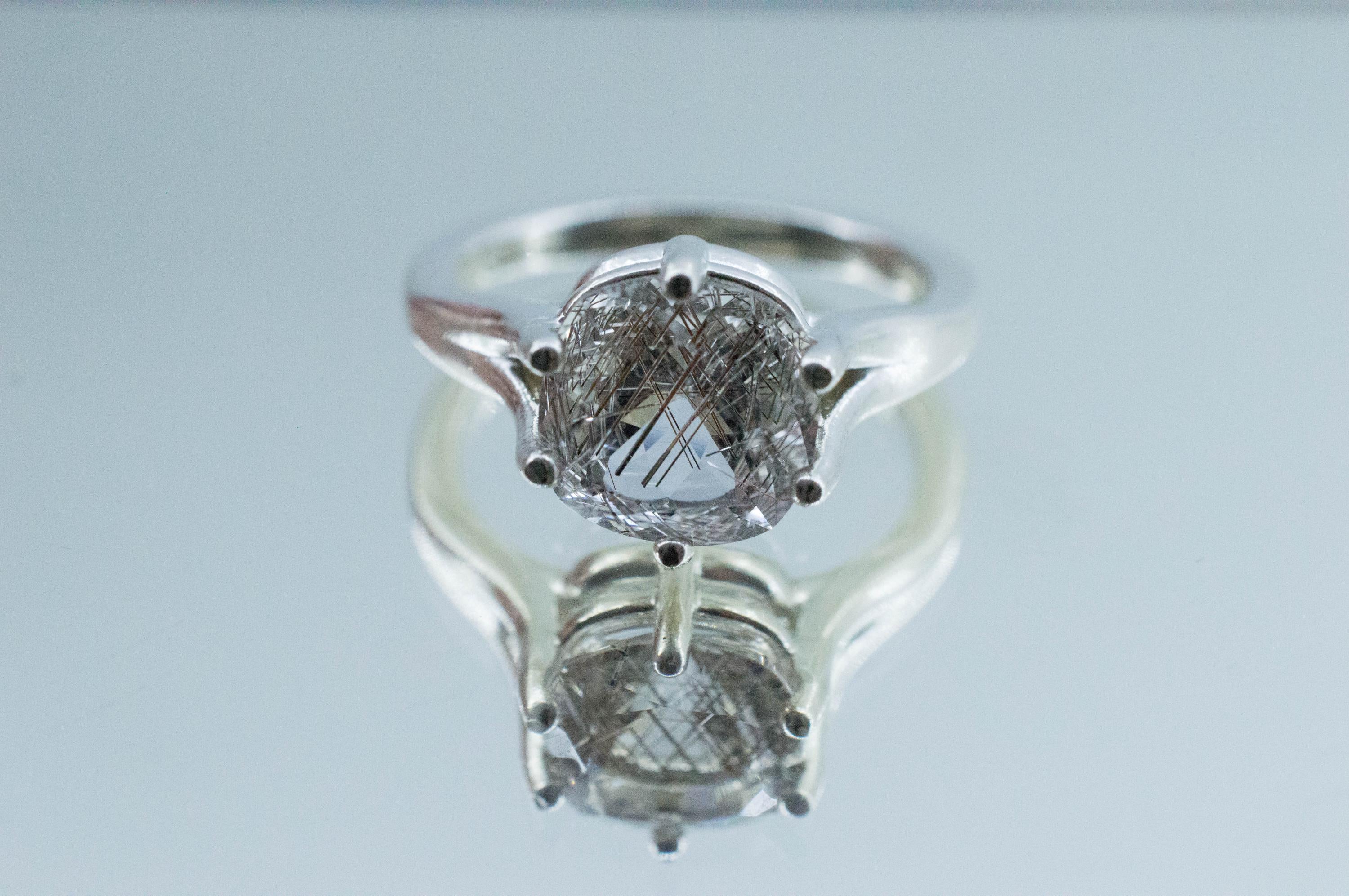 Rutilated Quartz Ring; Natural Untreated Brazil Rutile Quartz; 2.735cts - Mark Oliver Gems