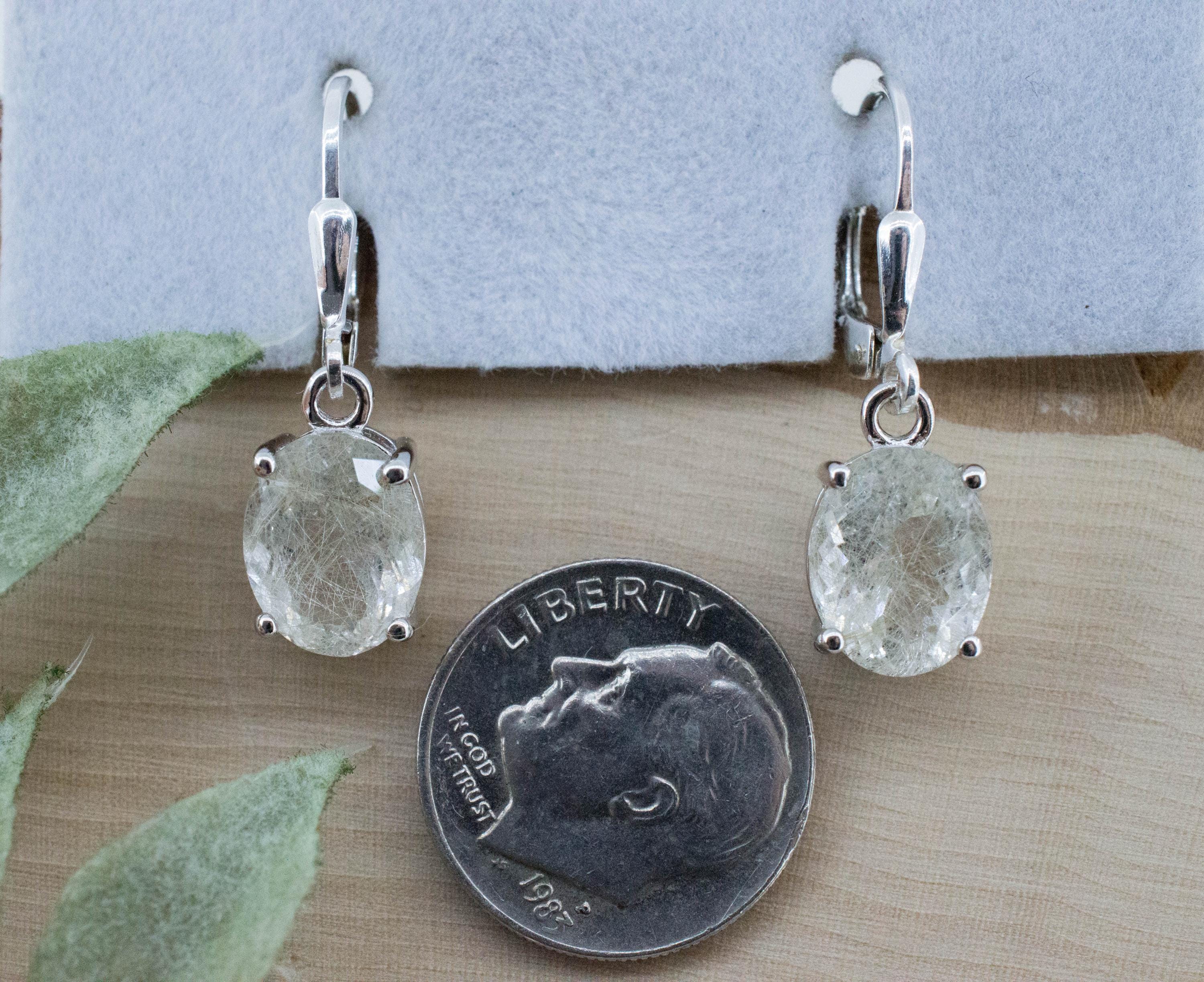 Rutile Quartz Earrings; Natural Untreated Brazil Rutilated Quartz; 4.685cts - Mark Oliver Gems