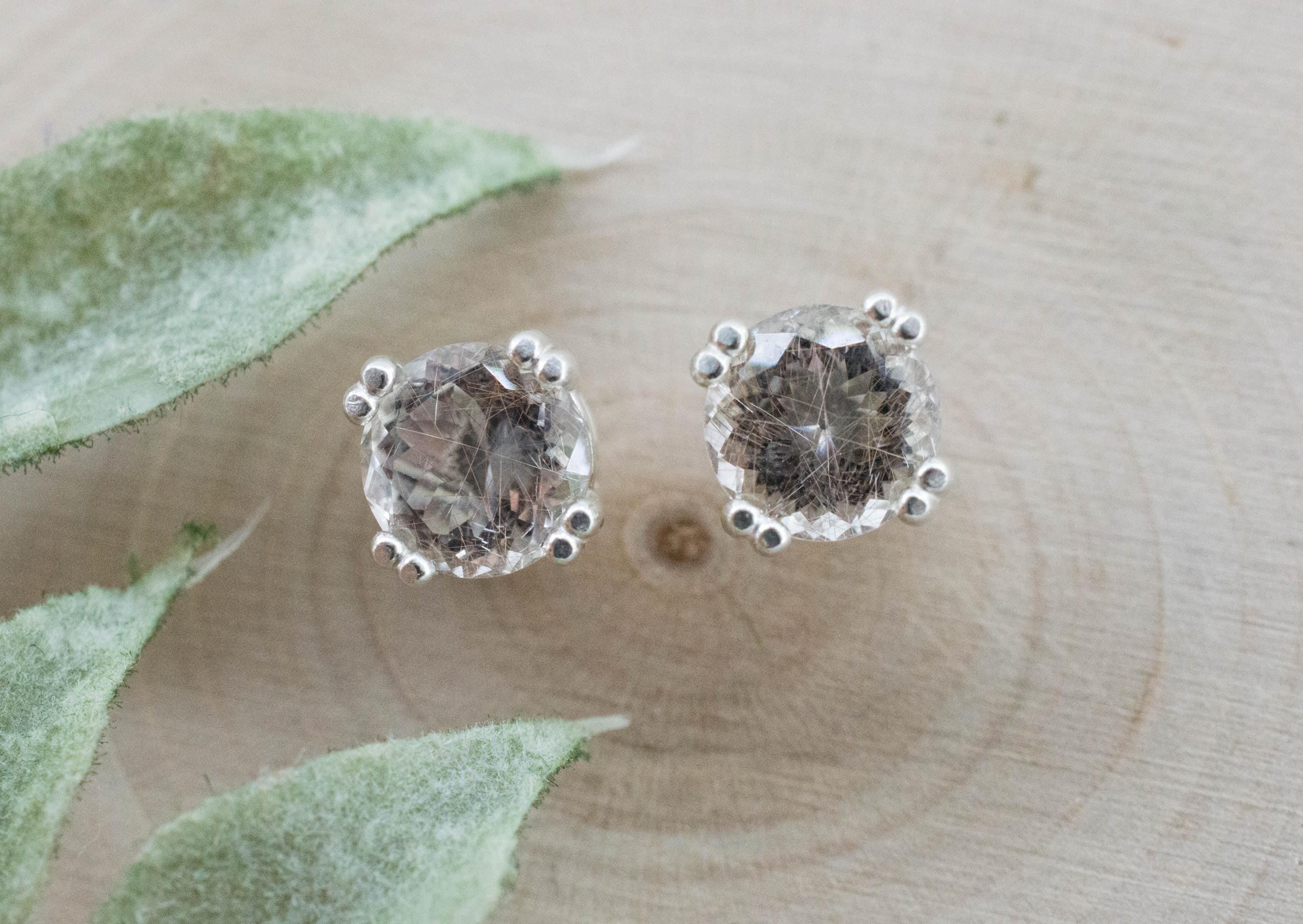 Rutilated Quartz Earrings; Genuine Untreated Brazil Rutile Quartz; 2.355cts - Mark Oliver Gems