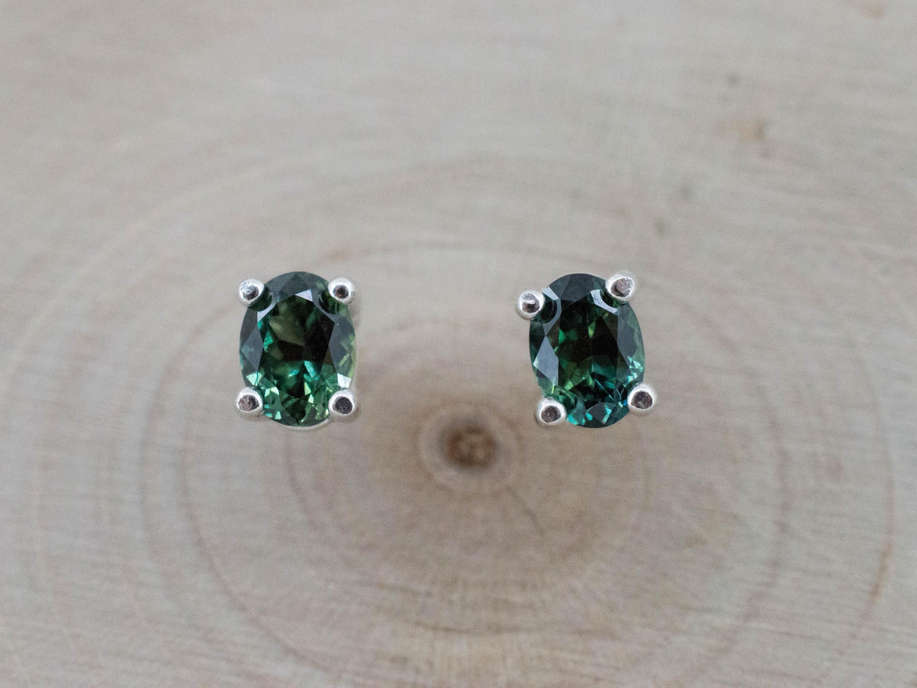 Biashara Sapphire Earrings, Natural Untreated Kenya Sapphire; 0.970cts - Mark Oliver Gems