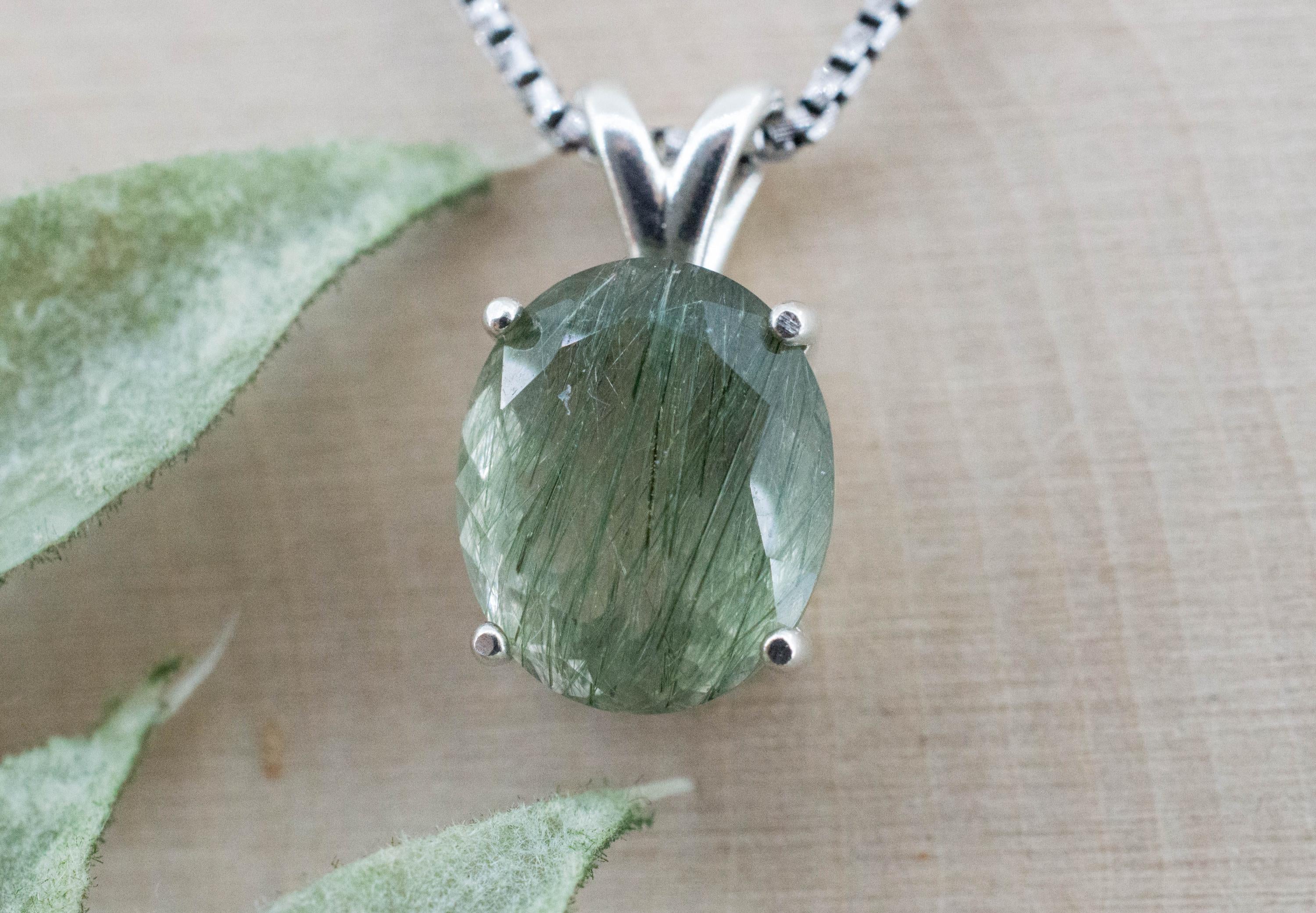 Byssolite Quartz Pendant, Natural Untreated Tanzania Included Quartz; 4.665cts