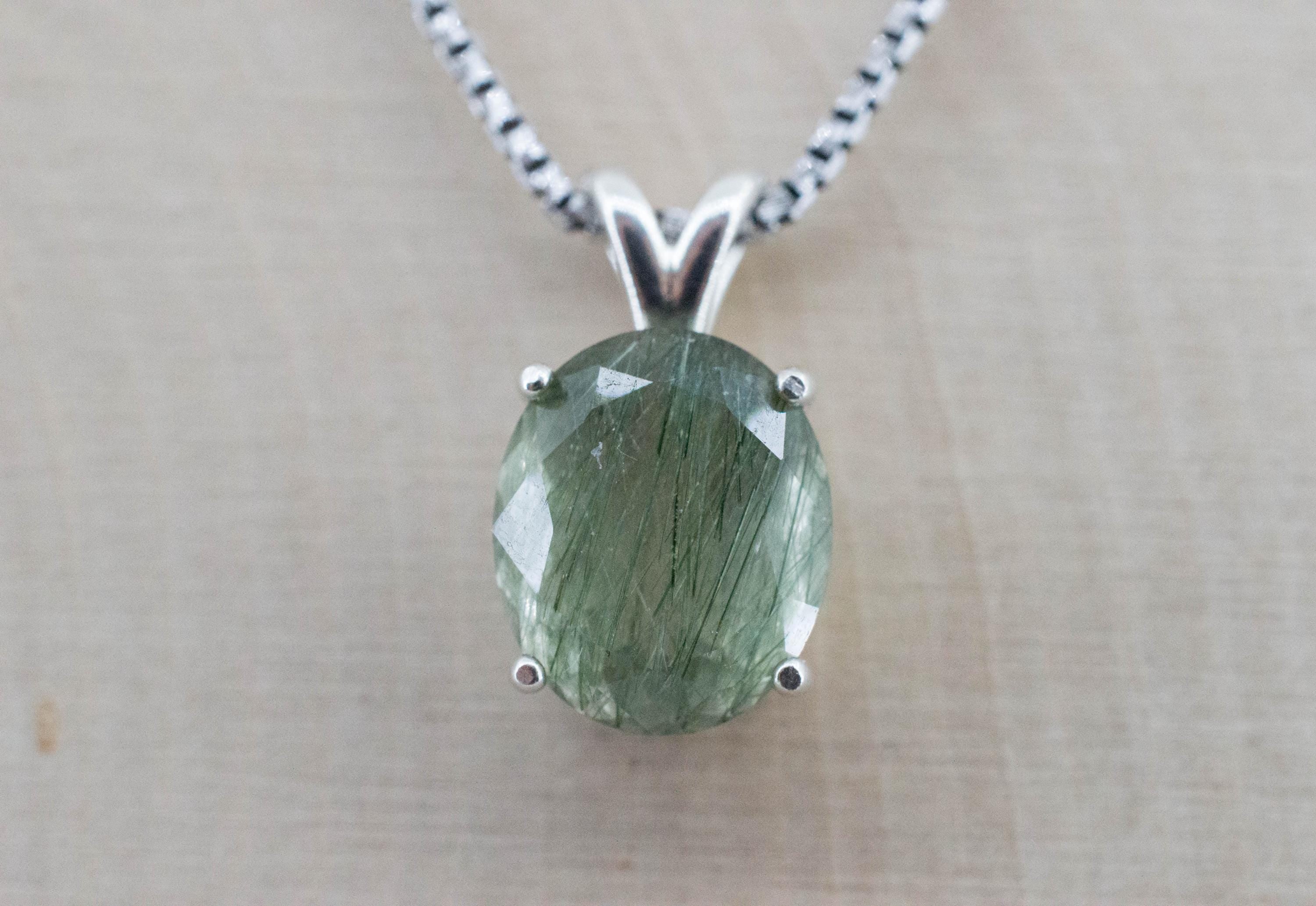 Byssolite Quartz Pendant, Natural Untreated Tanzania Included Quartz; 4.665cts