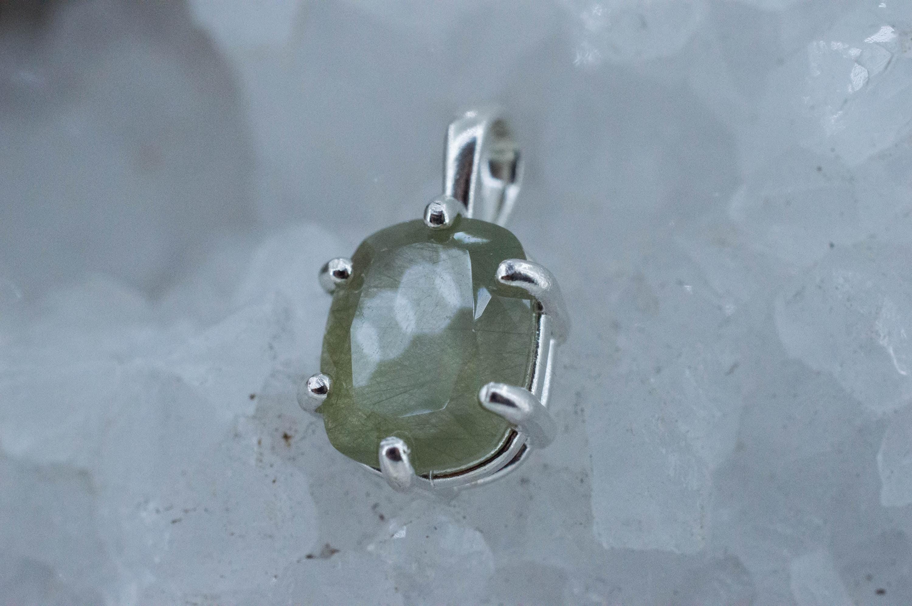 Byssolite Quartz Pendant, Natural Untreated Tanzania Included Quartz; 4.690cts