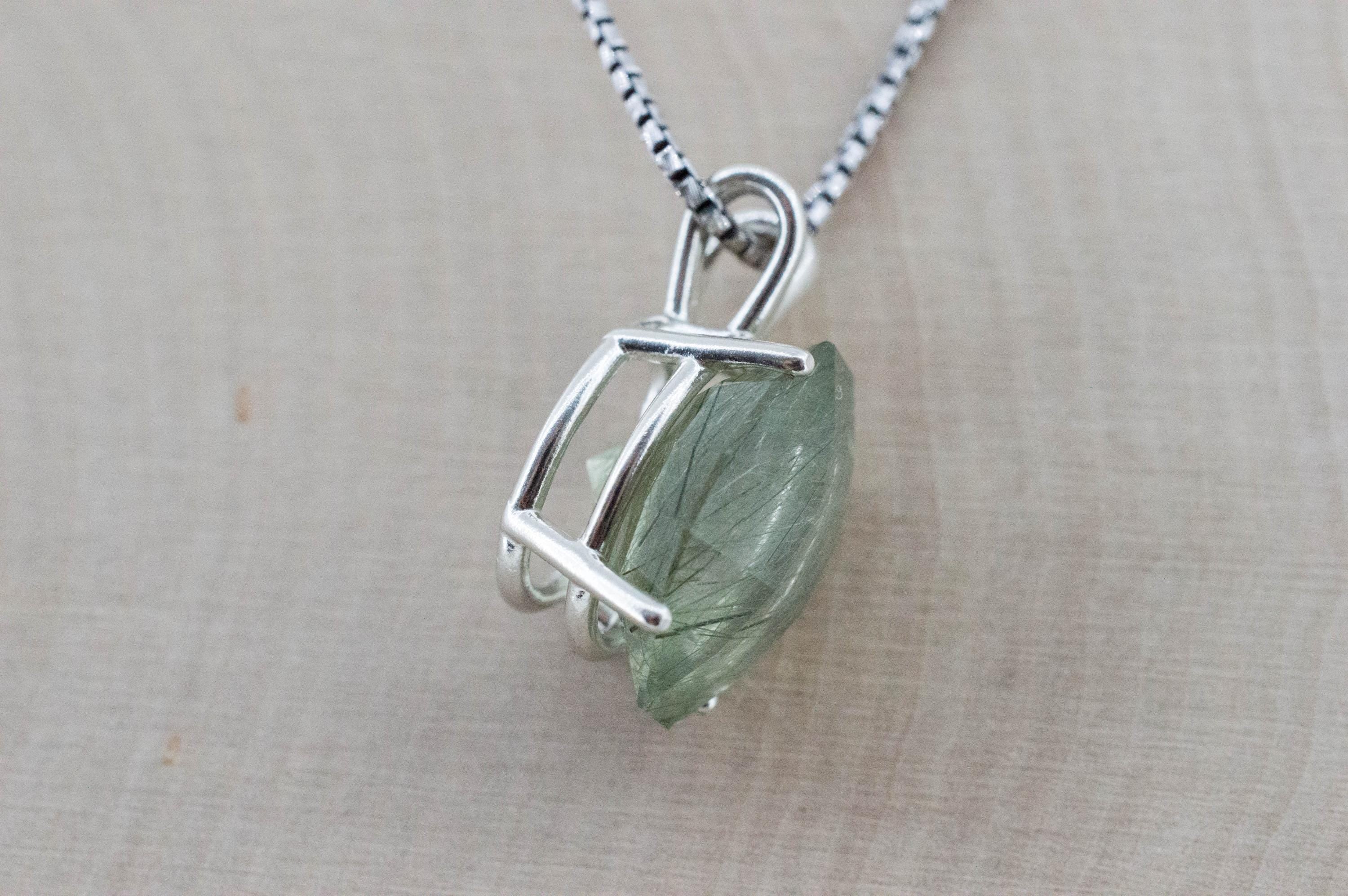 Byssolite Quartz Pendant, Natural Untreated Tanzania Included Quartz; 10.705cts