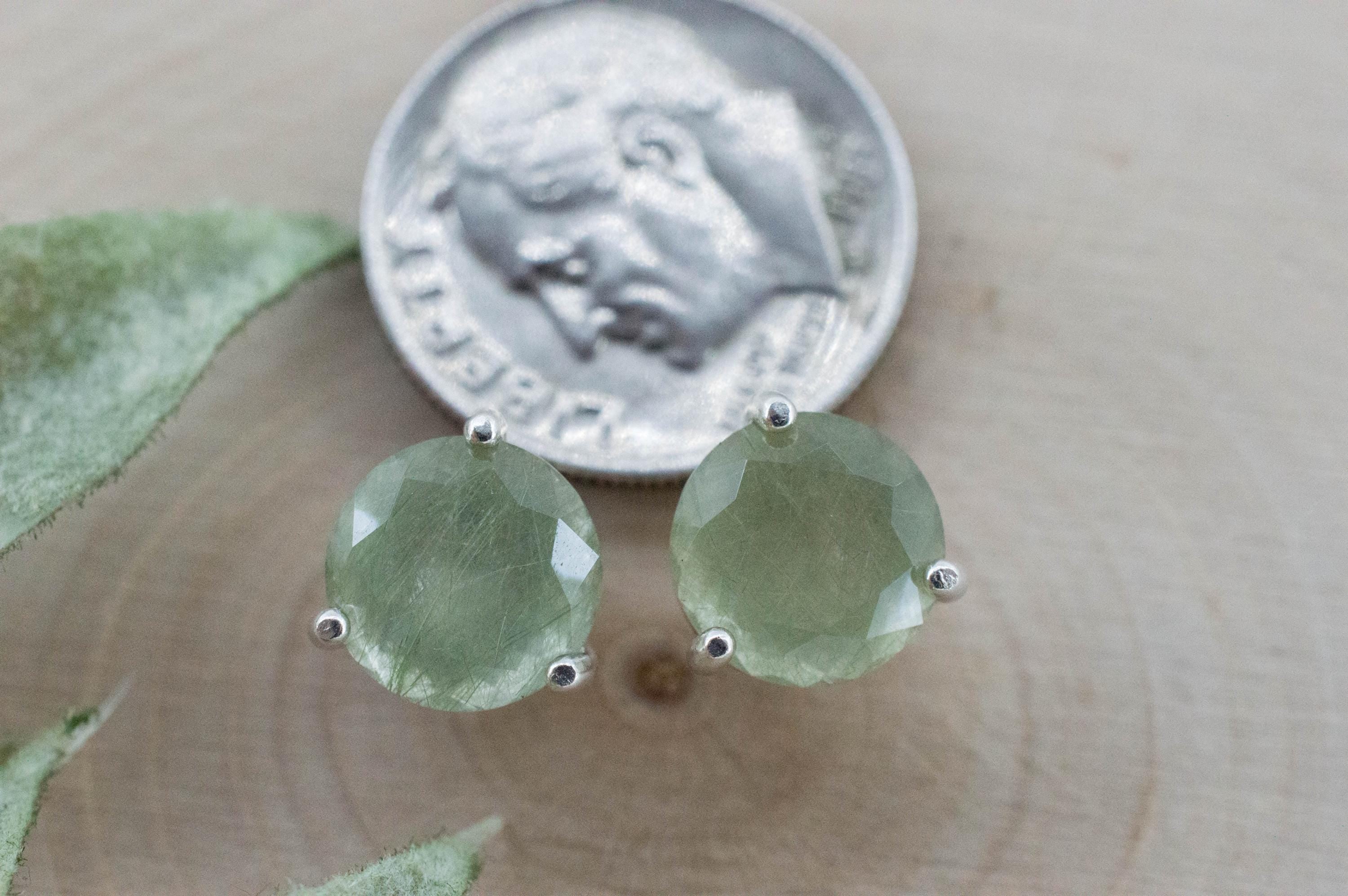 Byssolite Quartz Earrings; Natural Untreated Tanzania Included Quartz; 3.690cts - Mark Oliver Gems