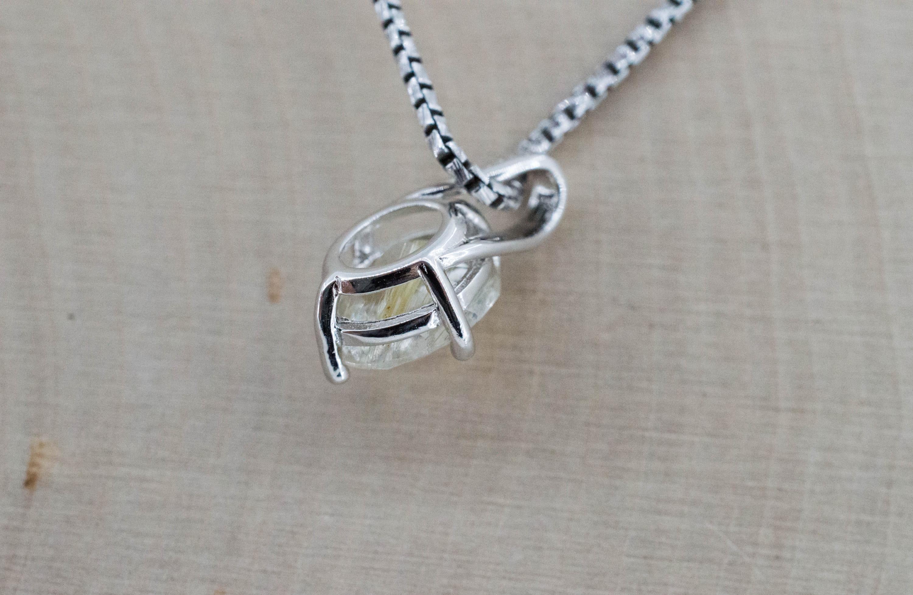 Rutilated Quartz Pendant, Natural Untreated Brazil Rutile Quartz; 1.615cts - Mark Oliver Gems