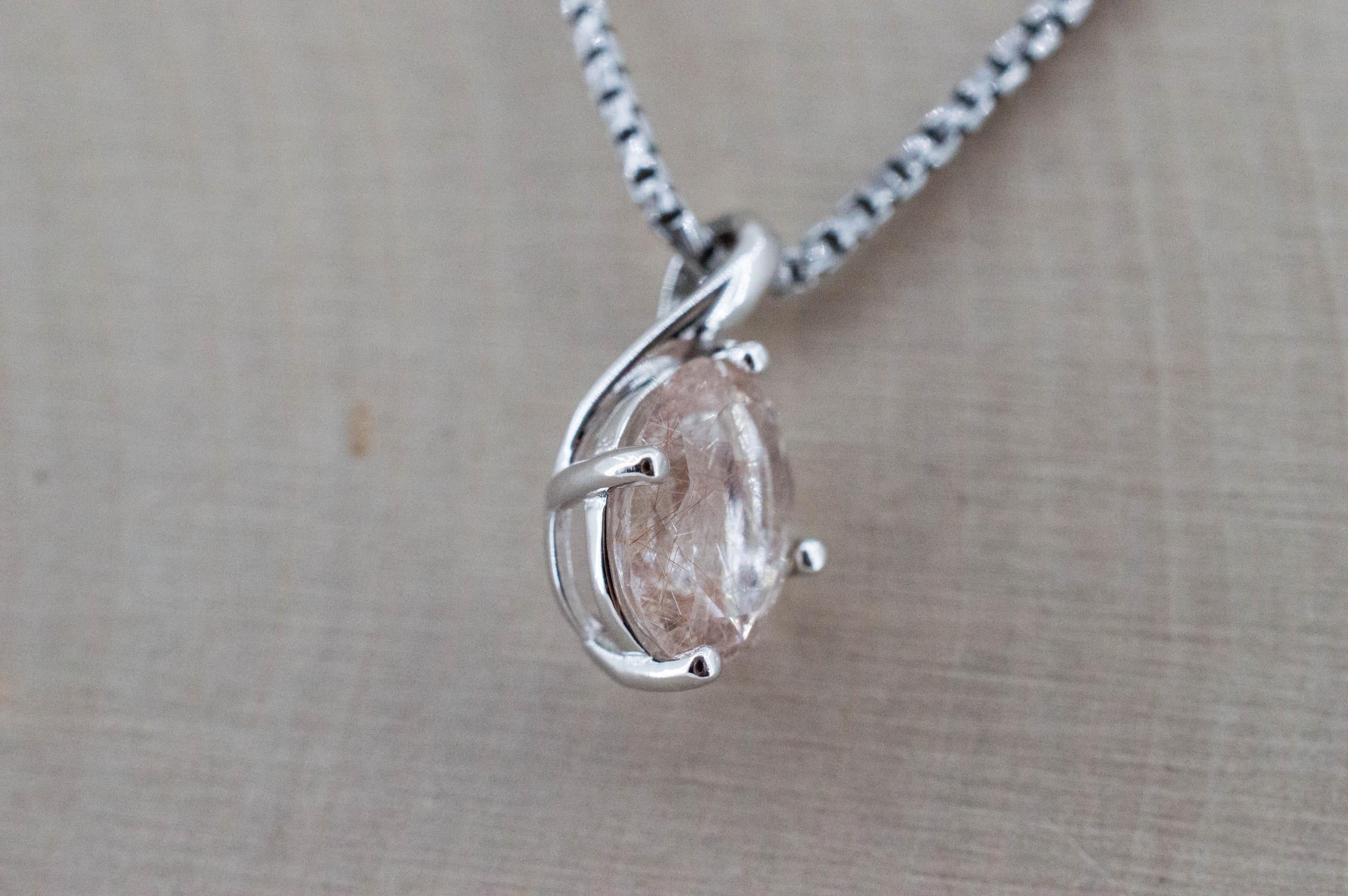 Rutilated Quartz Pendant, Natural Untreated Brazil Rutile Quartz; 1.620cts