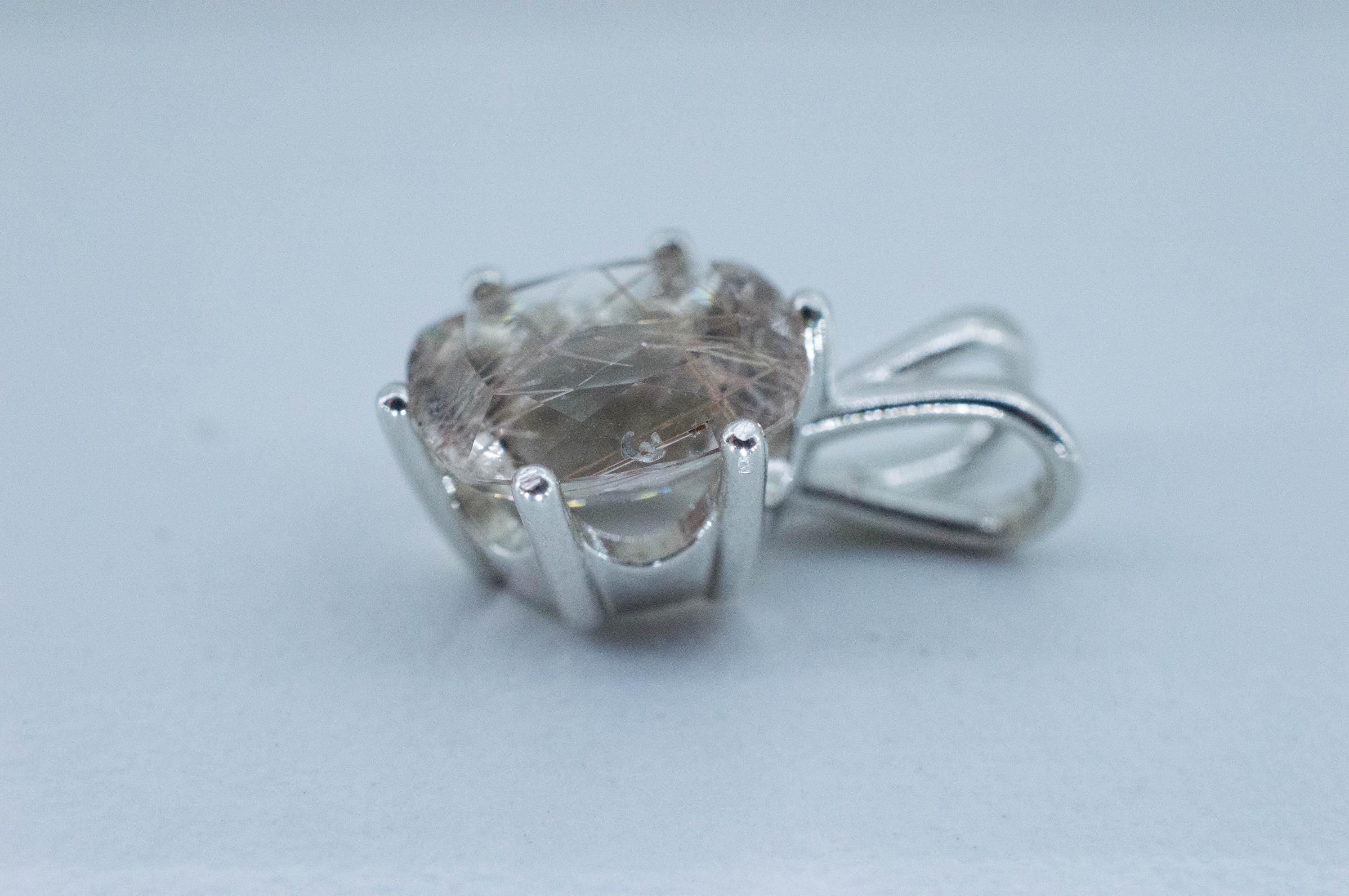 Rutilated Quartz Pendant, Natural Untreated Brazil Rutile Quartz; 2.640cts