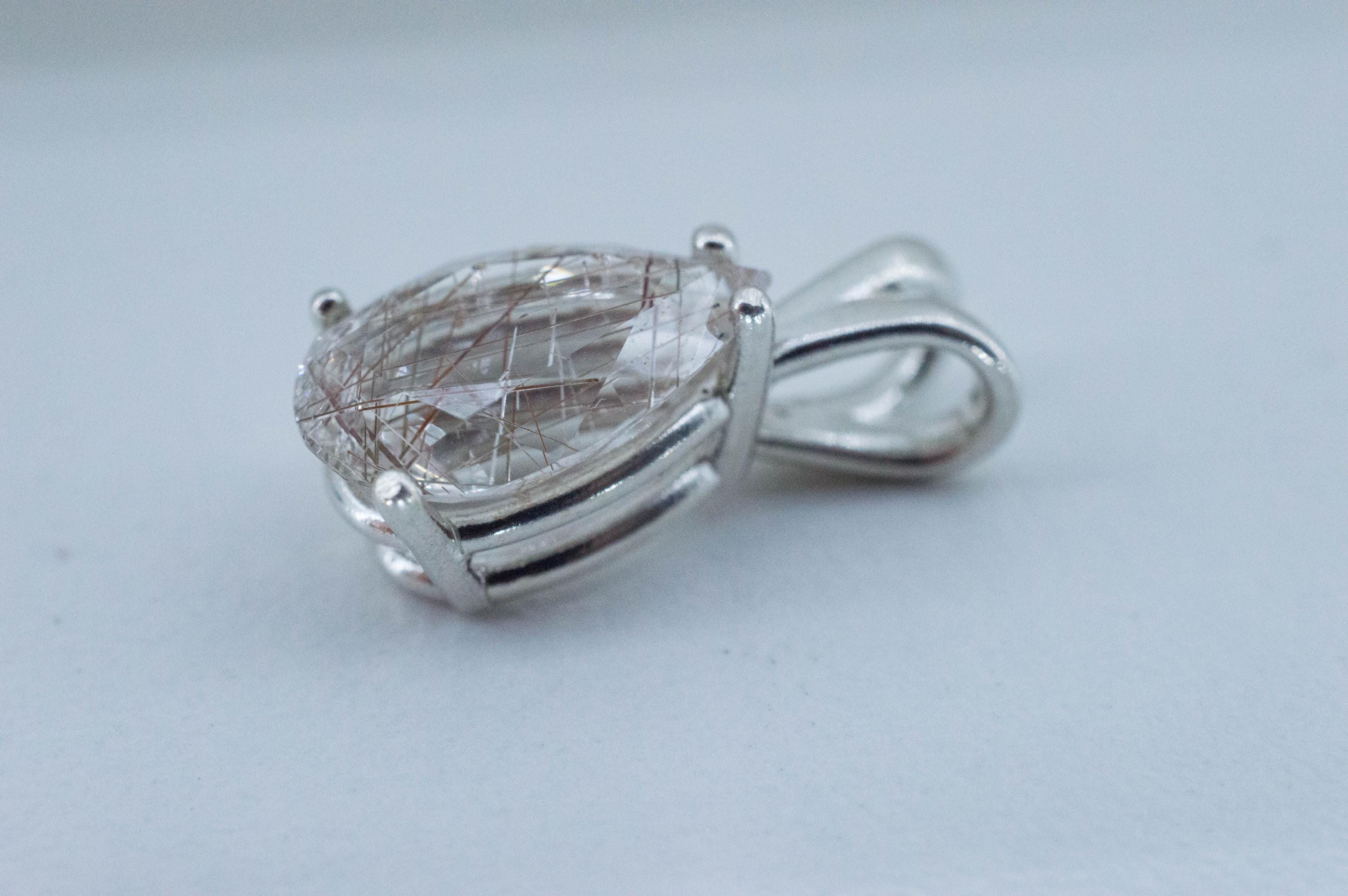 Rutilated Quartz Pendant, Natural Untreated Brazil Rutile Quartz; 3.790cts - Mark Oliver Gems