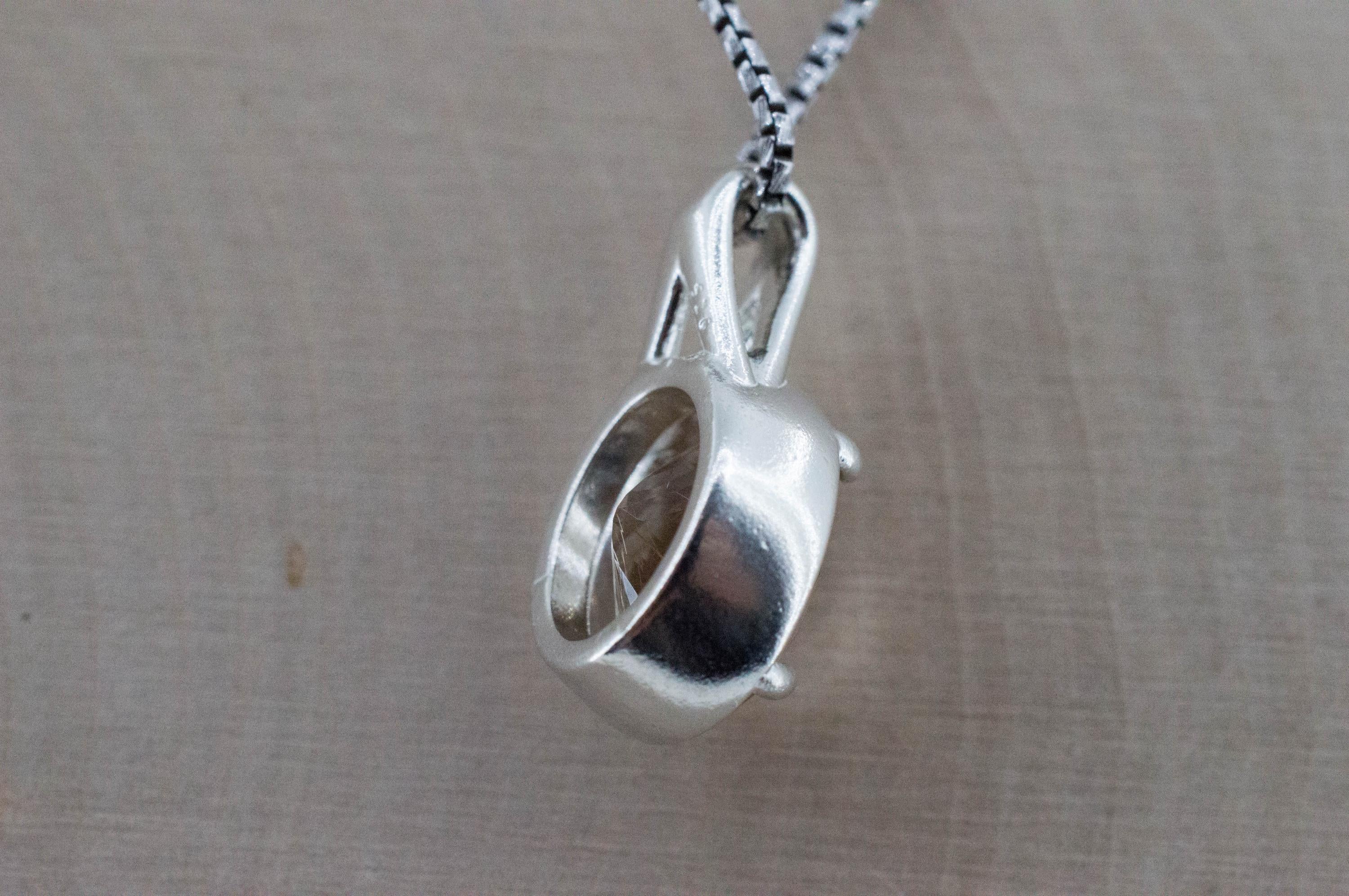 Rutilated Quartz Pendant, Natural Untreated Brazil Rutile Quartz; 4.330cts - Mark Oliver Gems