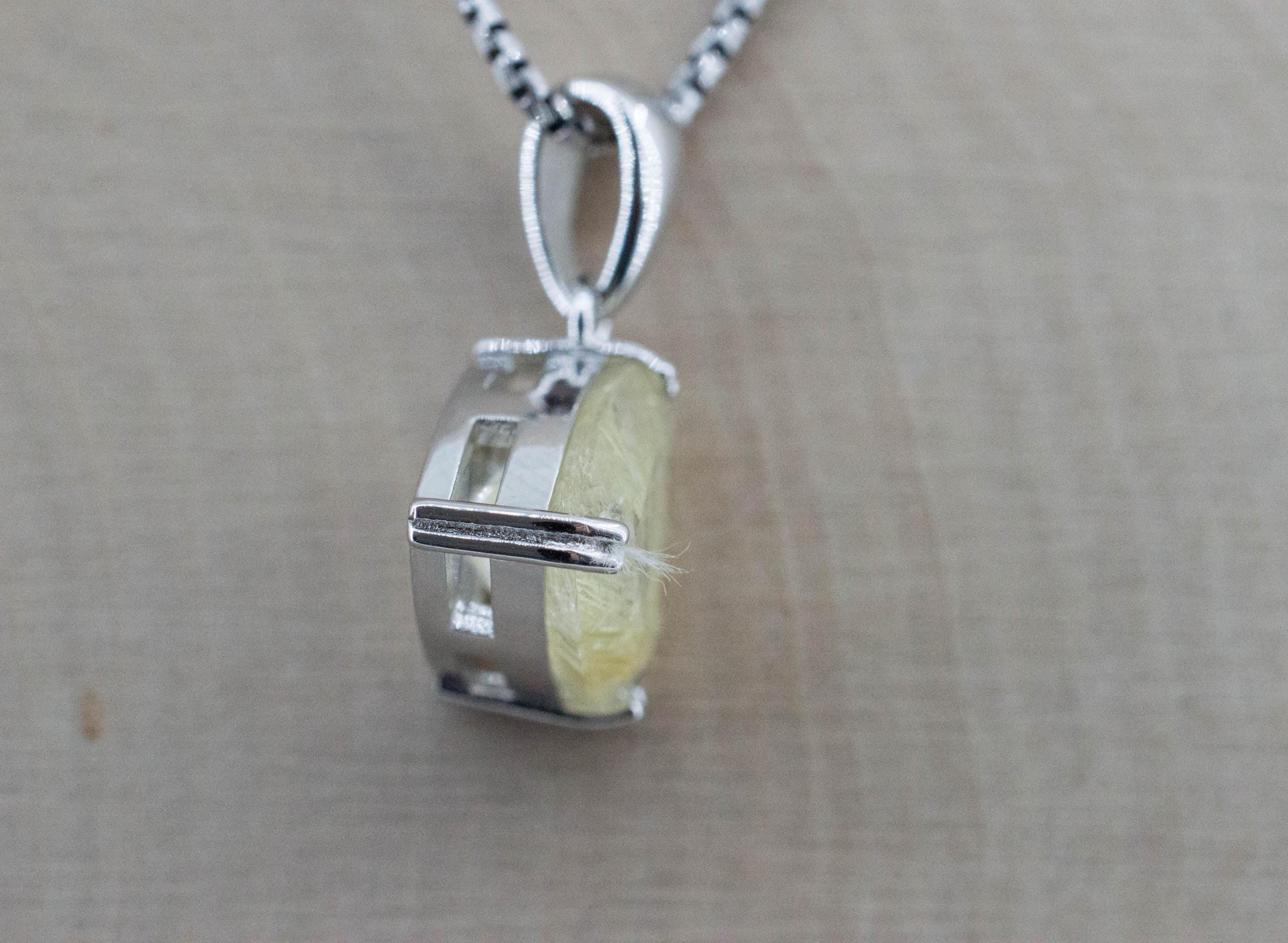 Rutilated Quartz Pendant, Natural Untreated Brazil Rutile Quartz; 4.610cts - Mark Oliver Gems