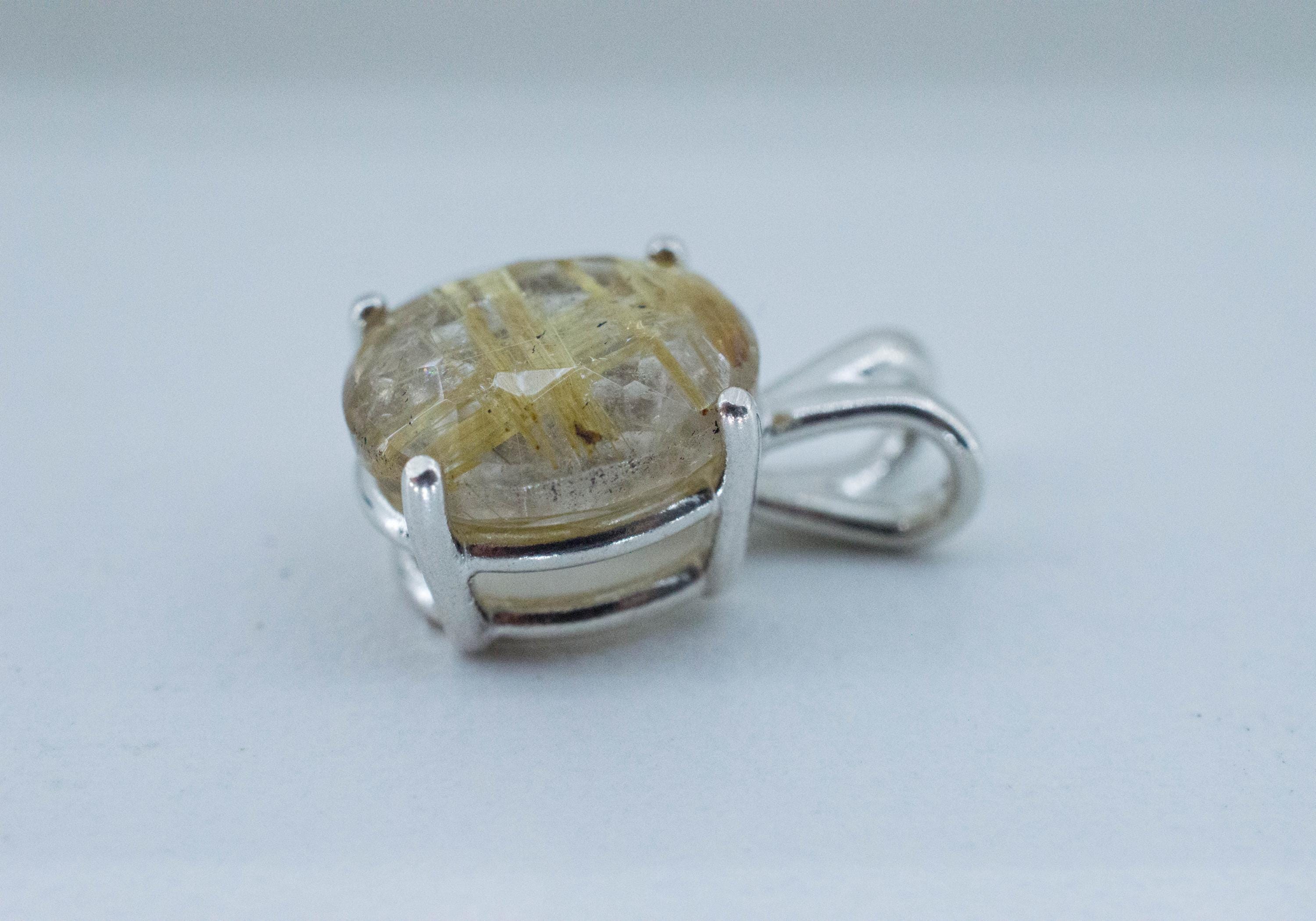 Rutilated Quartz Pendant, Natural Untreated Brazil Rutile Quartz; 4.895cts - Mark Oliver Gems