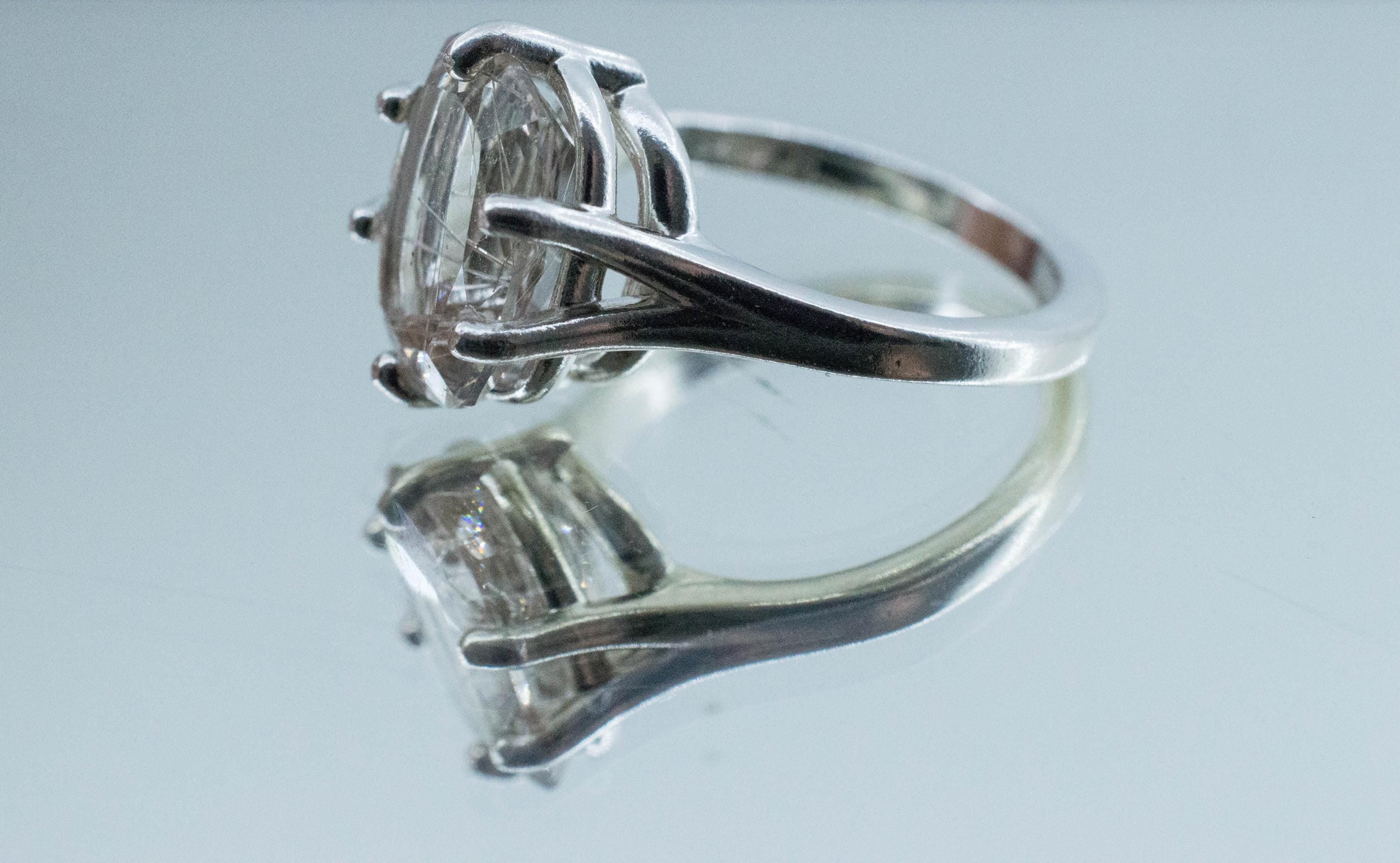 Rutilated Quartz Ring; Natural Untreated Brazil Rutile Quartz; 4.295cts - Mark Oliver Gems
