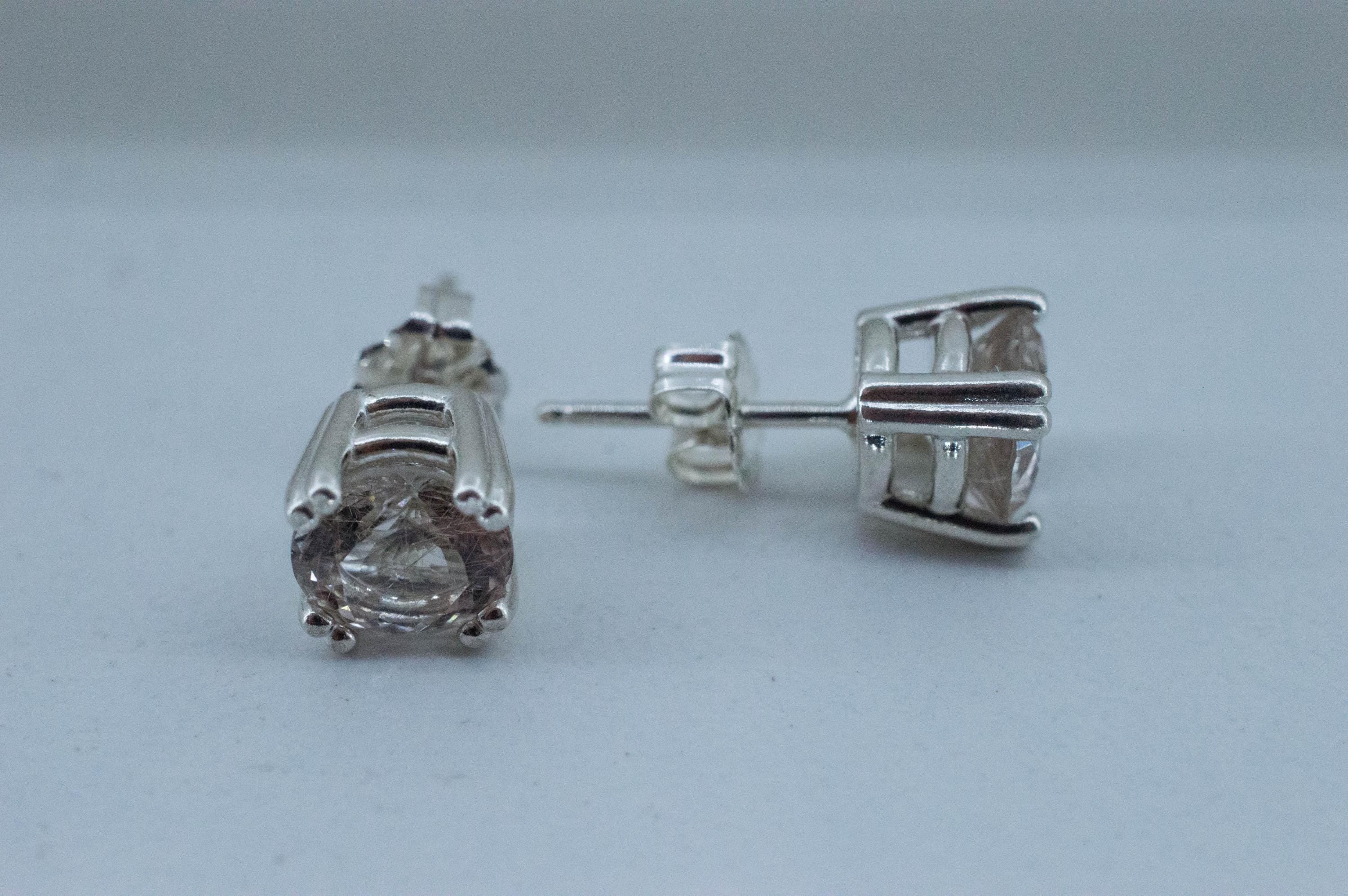 Rutilated Quartz Earrings; Genuine Untreated Brazil Rutile Quartz; 2.355cts - Mark Oliver Gems