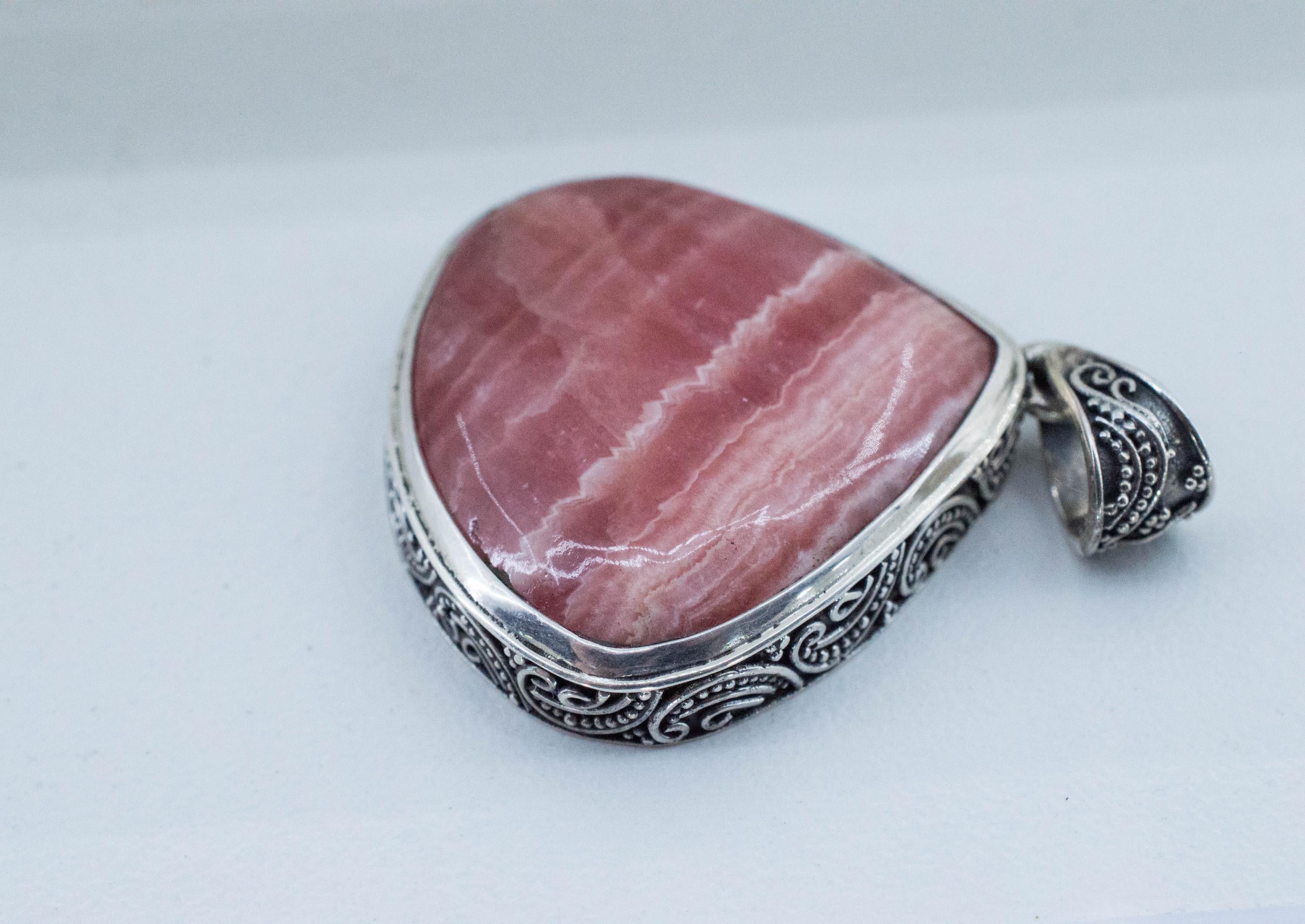 Rhodochrosite Pendant; Natural Untreated Argentinian Rhodochrosite - Mark Oliver Gems