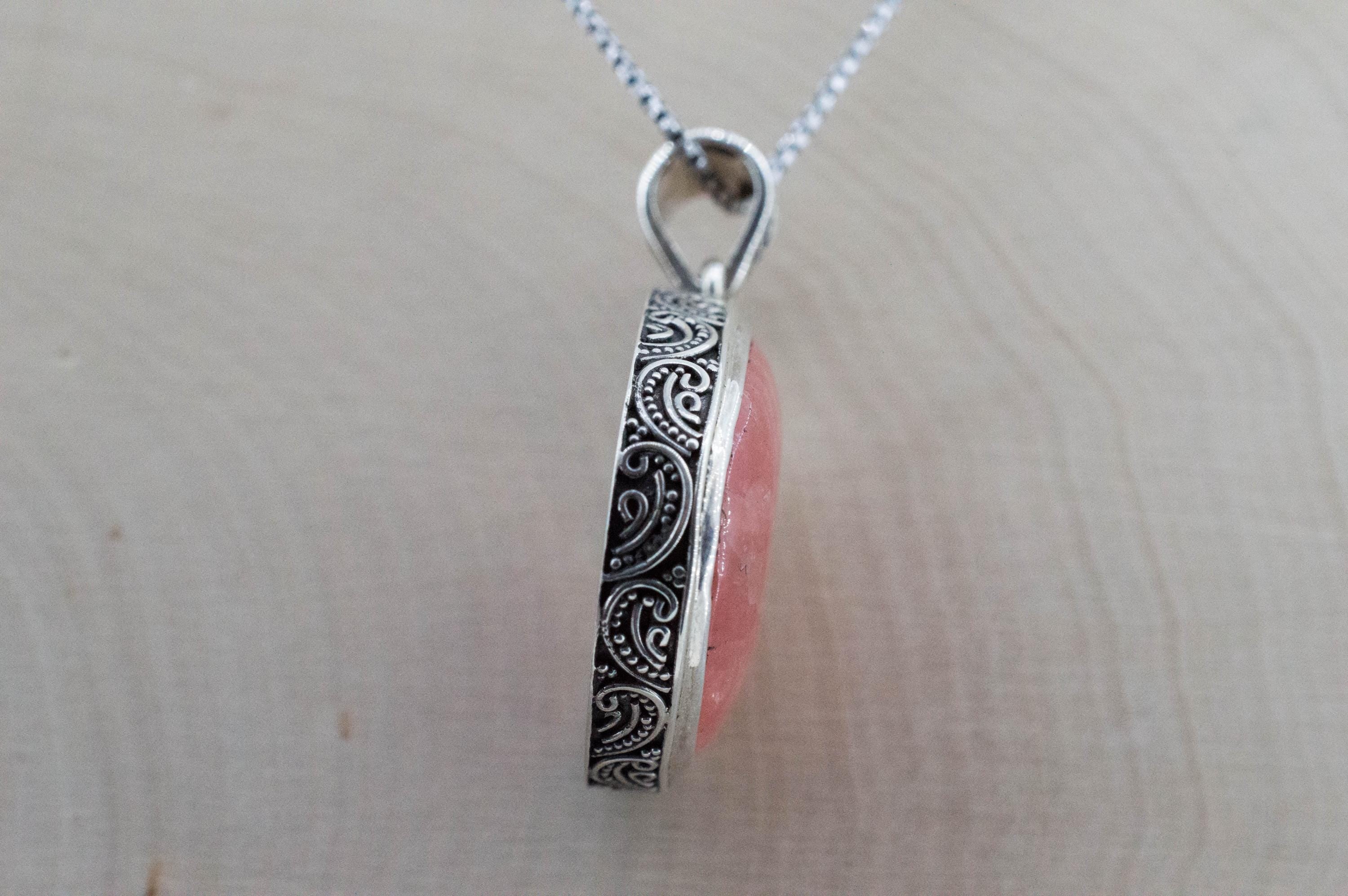 Rhodochrosite Pendant; Natural Untreated Argentinian Rhodochrosite - Mark Oliver Gems