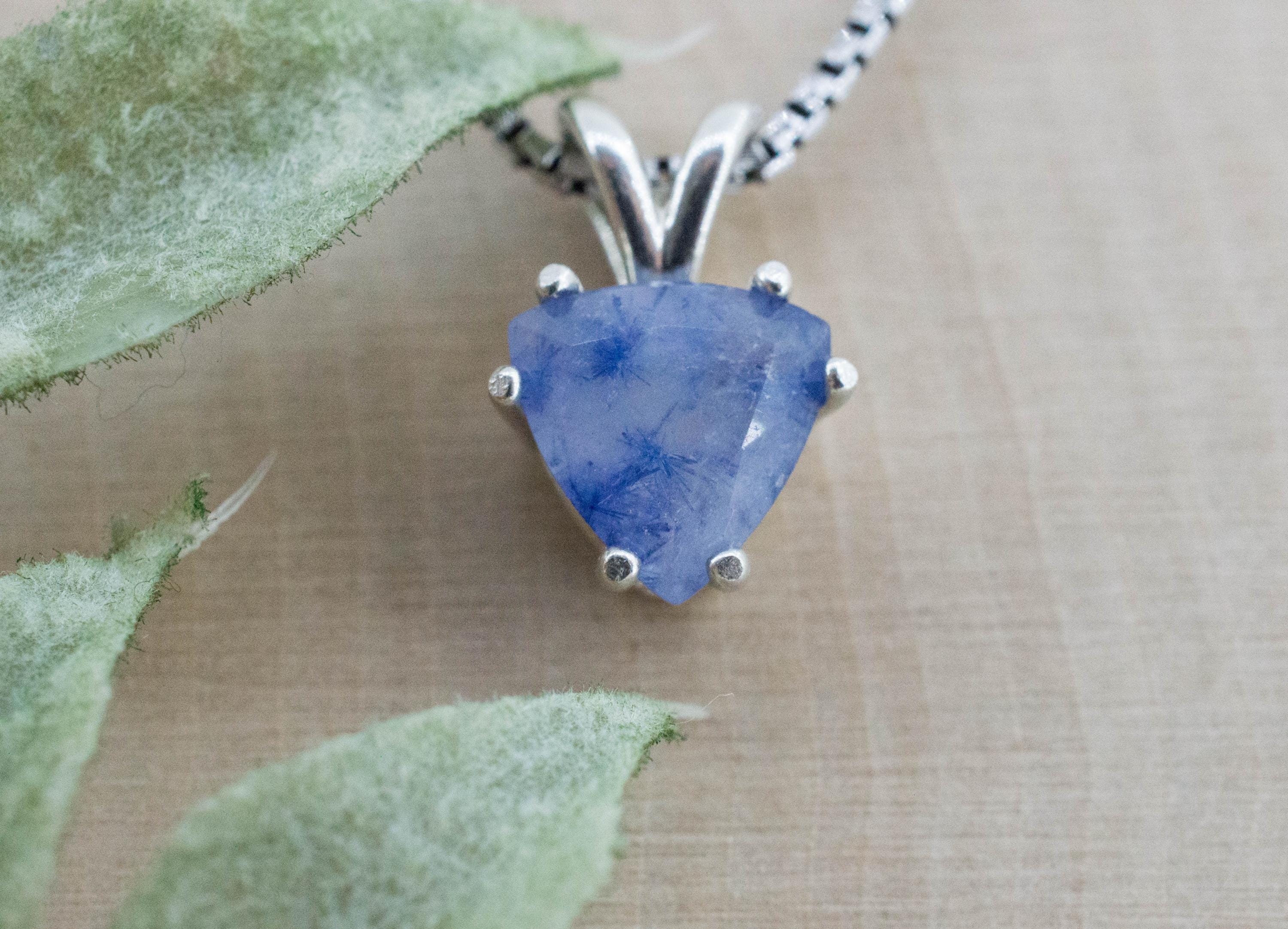 Dumortierite Quartz Pendant; Natural Untreated Brazil Dumortierite; 1.515cts - Mark Oliver Gems