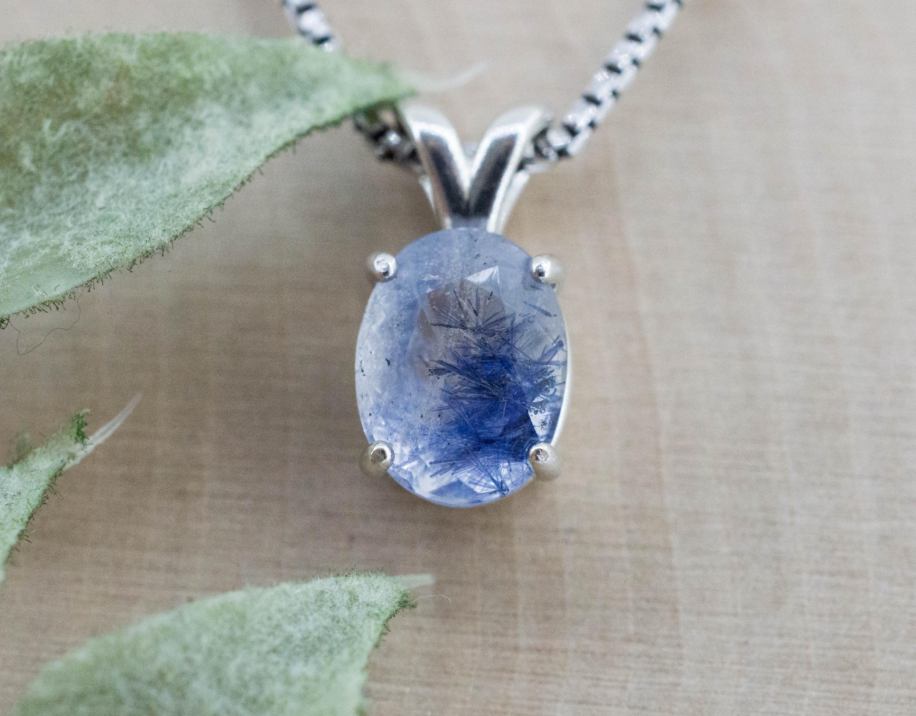 Dumortierite Quartz Pendant; Natural Untreated Brazil Dumortierite; 2.285cts - Mark Oliver Gems