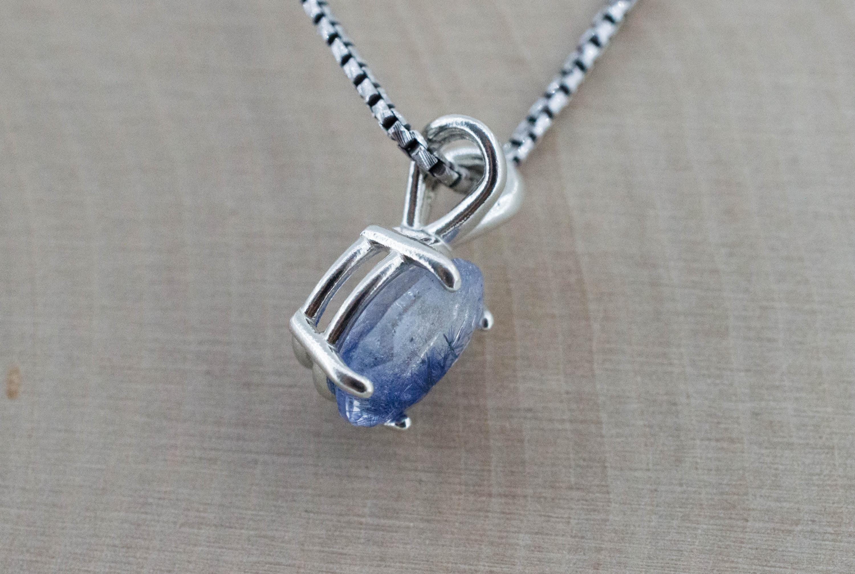 Dumortierite Quartz Pendant; Natural Untreated Brazil Dumortierite; 2.285cts - Mark Oliver Gems